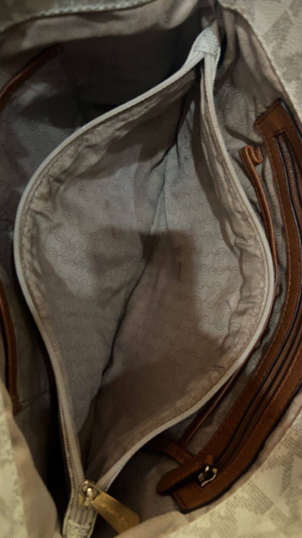 Michael Kors Women's Michael Kors Beige & Brown Monogram Tote Bag Size ONE SIZE - 6 Thumbnail