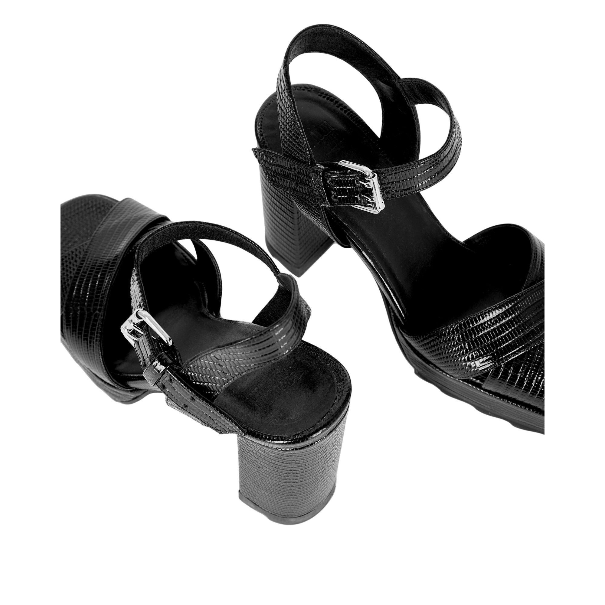 The Kooples Kooples Black Leather Platform Sandals Adjustable Buckle Str Size US 7 / IT 37 - 7 Thumbnail