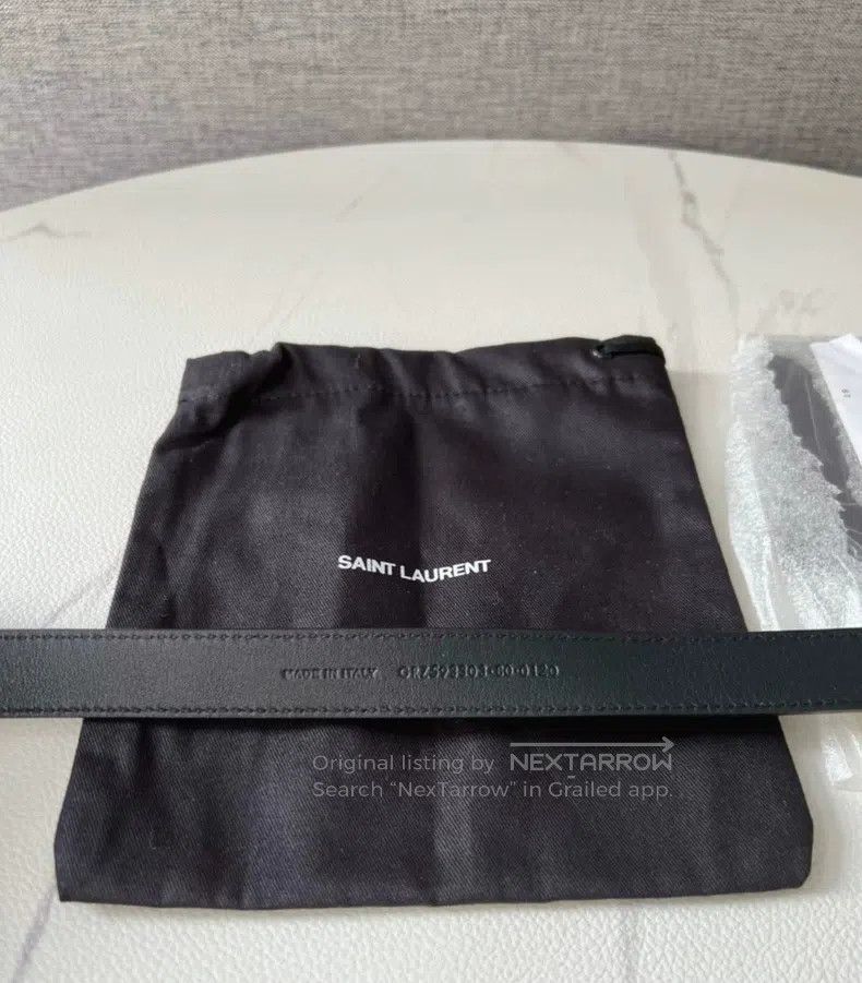 Saint Laurent Paris Saint Laurent Paris size 75/80 Black Leather Belt Silver B Size ONE SIZE - 4 Thumbnail