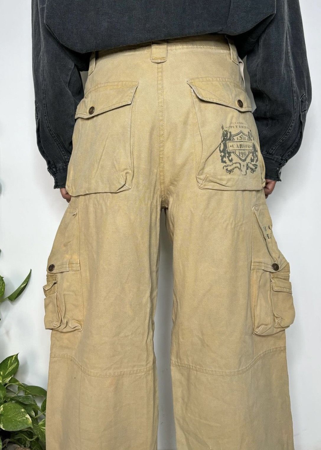 Dolce & Gabbana × Japanese Brand × Junya Watanabe 1990s multipocket baggy wide-leg flare cargo pants. Size US 34 / EU 50 - 6 Thumbnail