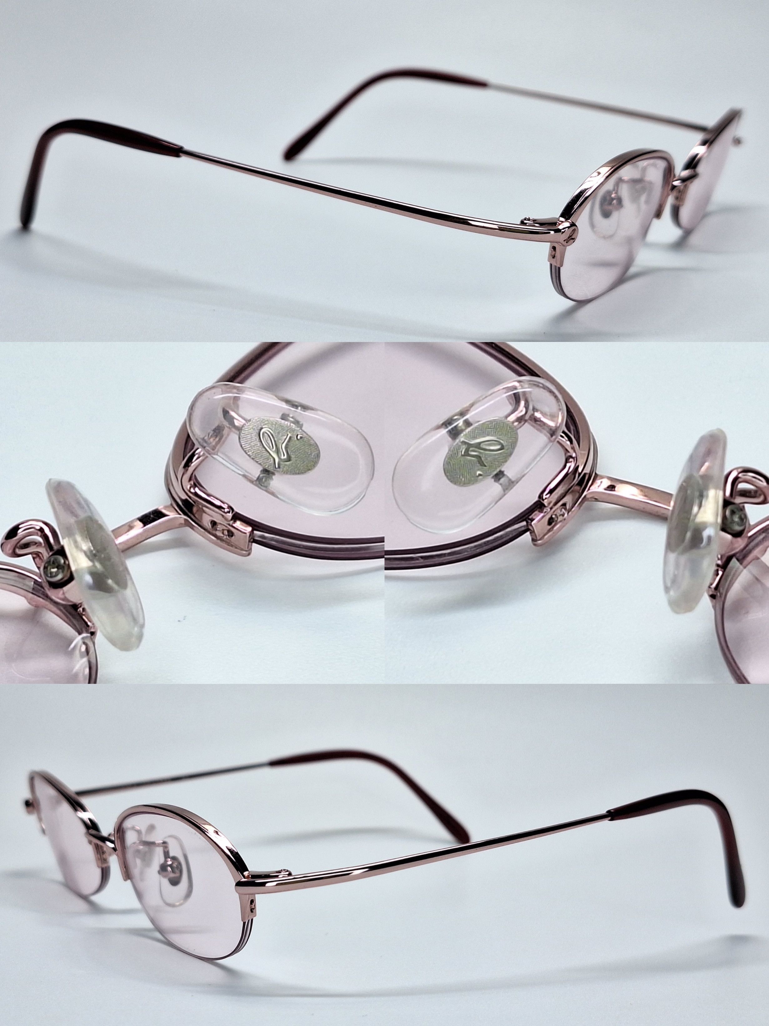 agnes b. Agnes b. AB-1749 Rose Pink Slim Metal Eyeglasses Geek-Chic Size ONE SIZE - 7 Thumbnail