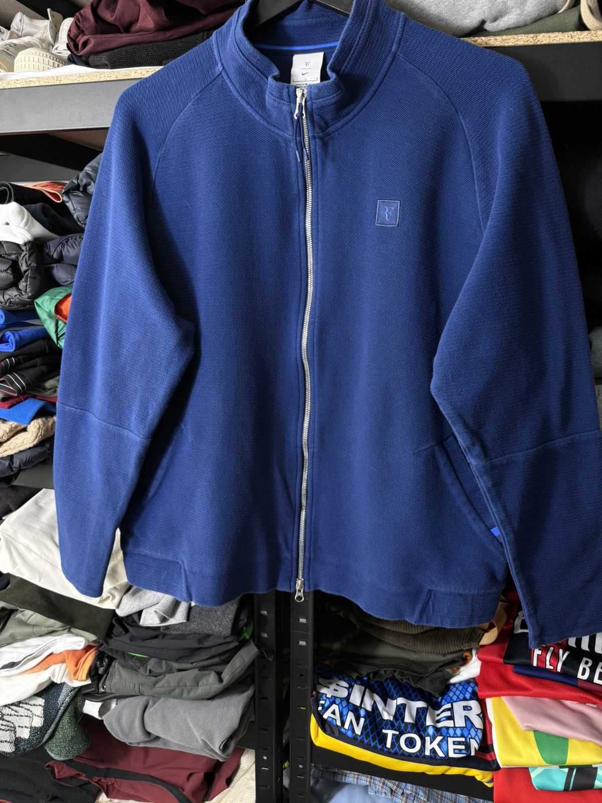 Nike Nike Roger Federer RF Tennis Track Jacket Full Zip Blue L Size US L / EU 52-54 / 3 - 3 Thumbnail