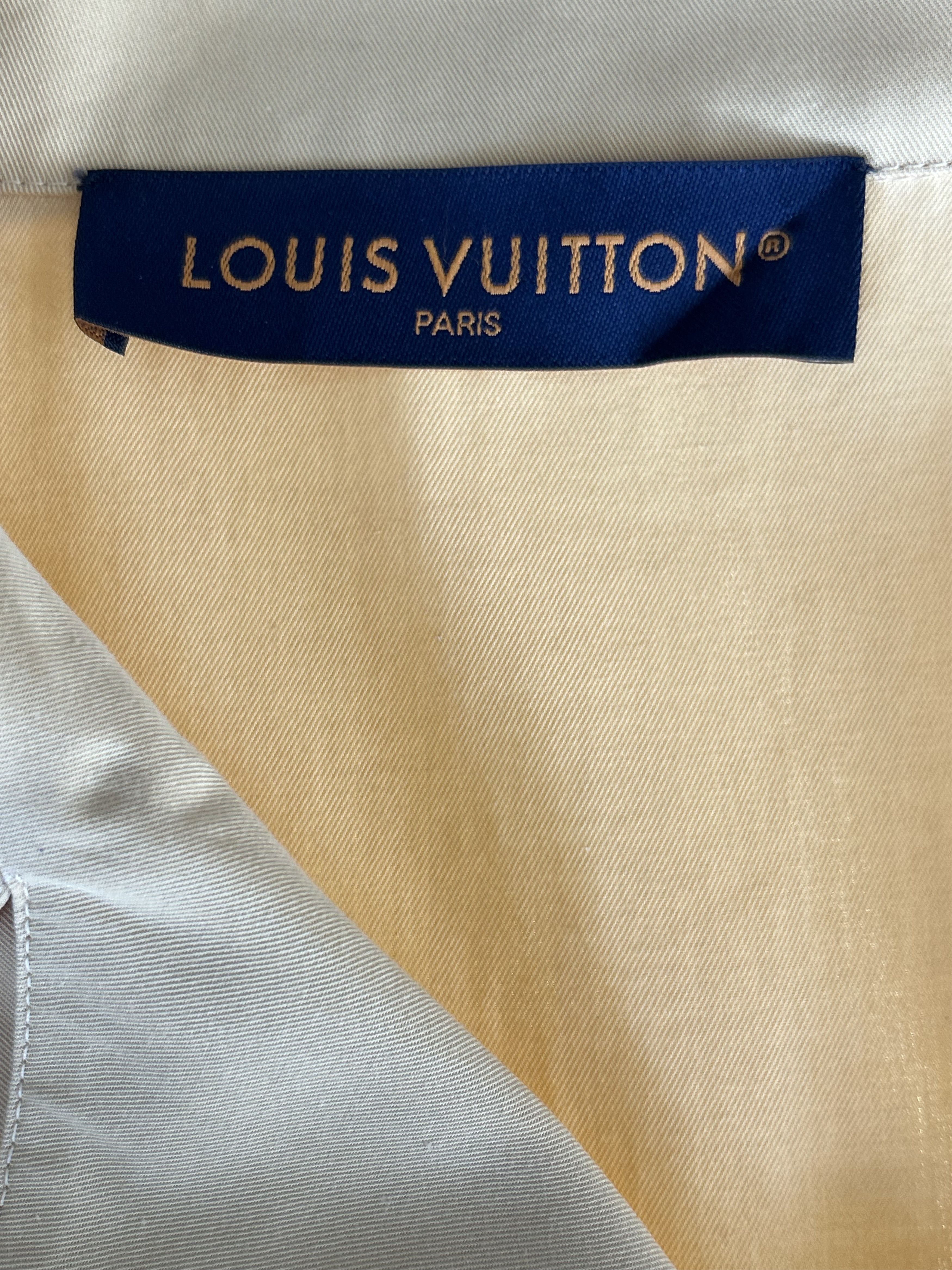 Louis Vuitton Tyler Beige Dog Logo Embroidered Button Up Shirt Size US XXL / EU 58 / 5 - 3 Thumbnail