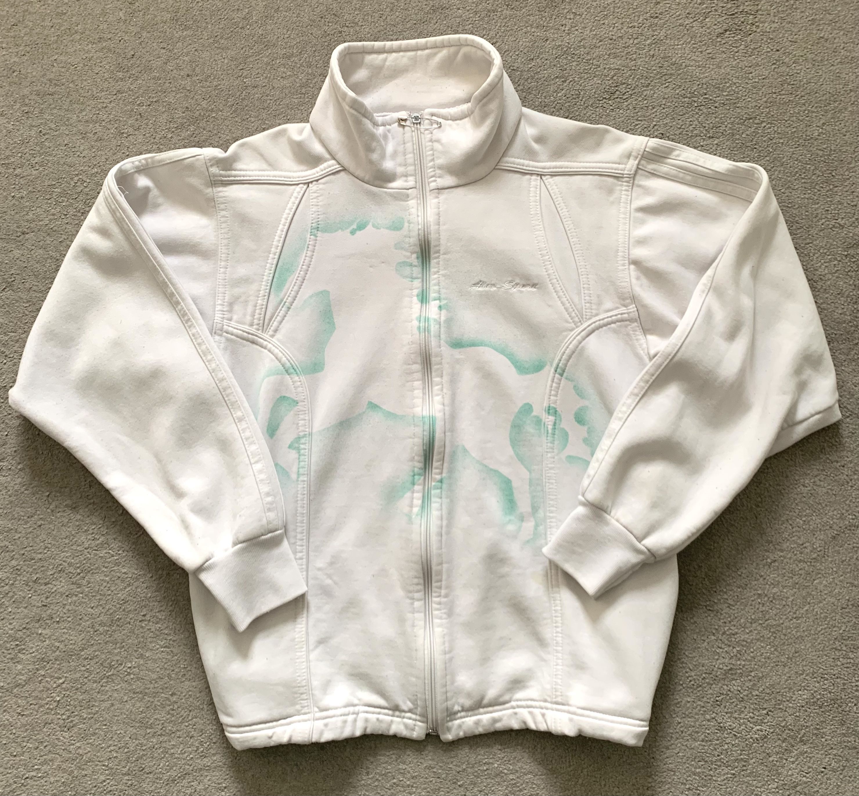Vintage White track jacket with spray stencil Size M / US 6-8 / IT 42-44 - 1 Thumbnail