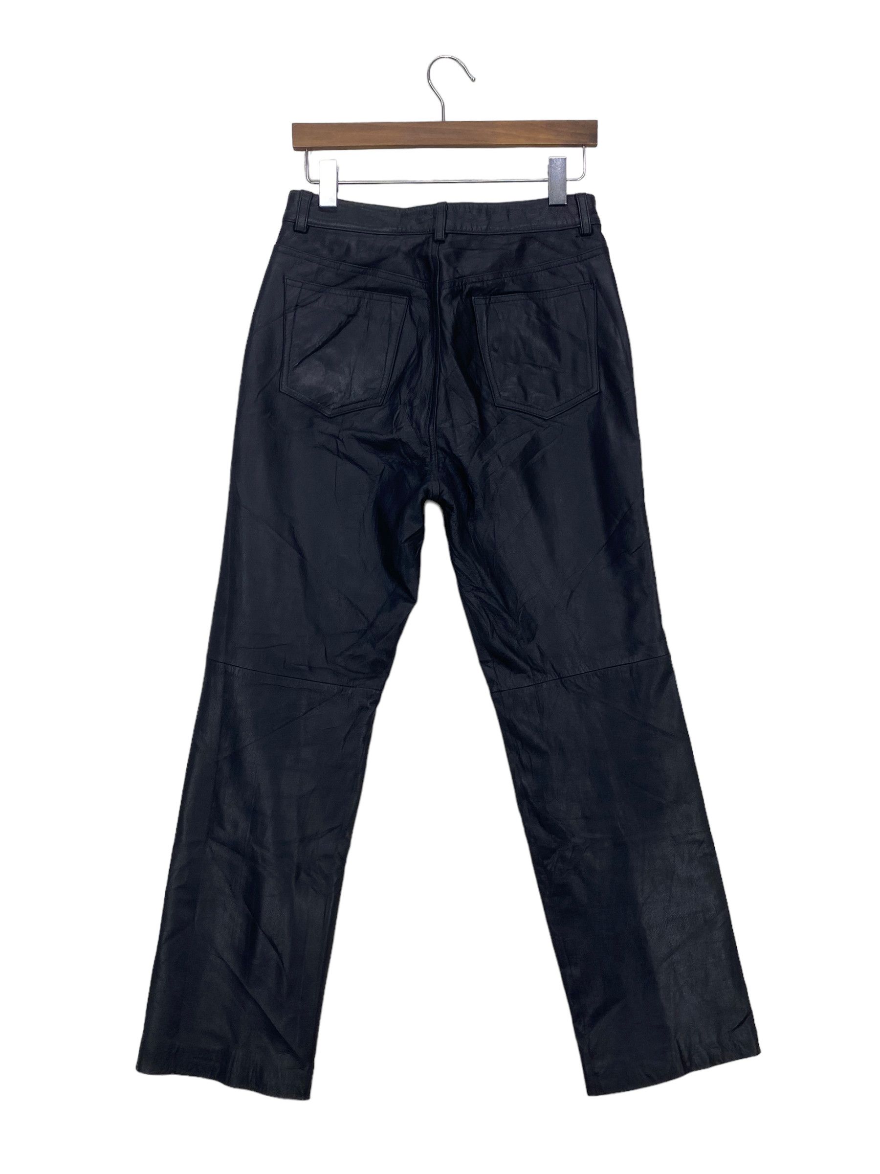 Japanese Brand Leather Pants Sheep Skin Motorcycle Black Pants Size US 30 / EU 46 - 2 Thumbnail