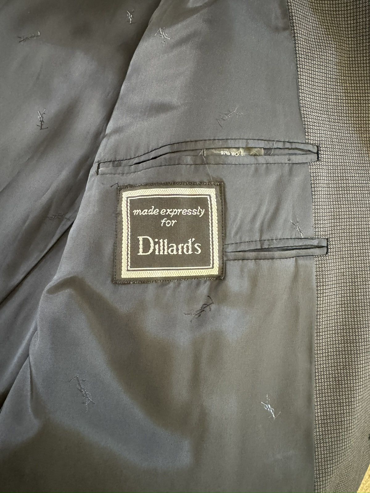 Vintage × Yves Saint Laurent Yves Saint Laurent YSL Vintage Nailhead Jacket in Gray 48R Size 48R - 8 Thumbnail