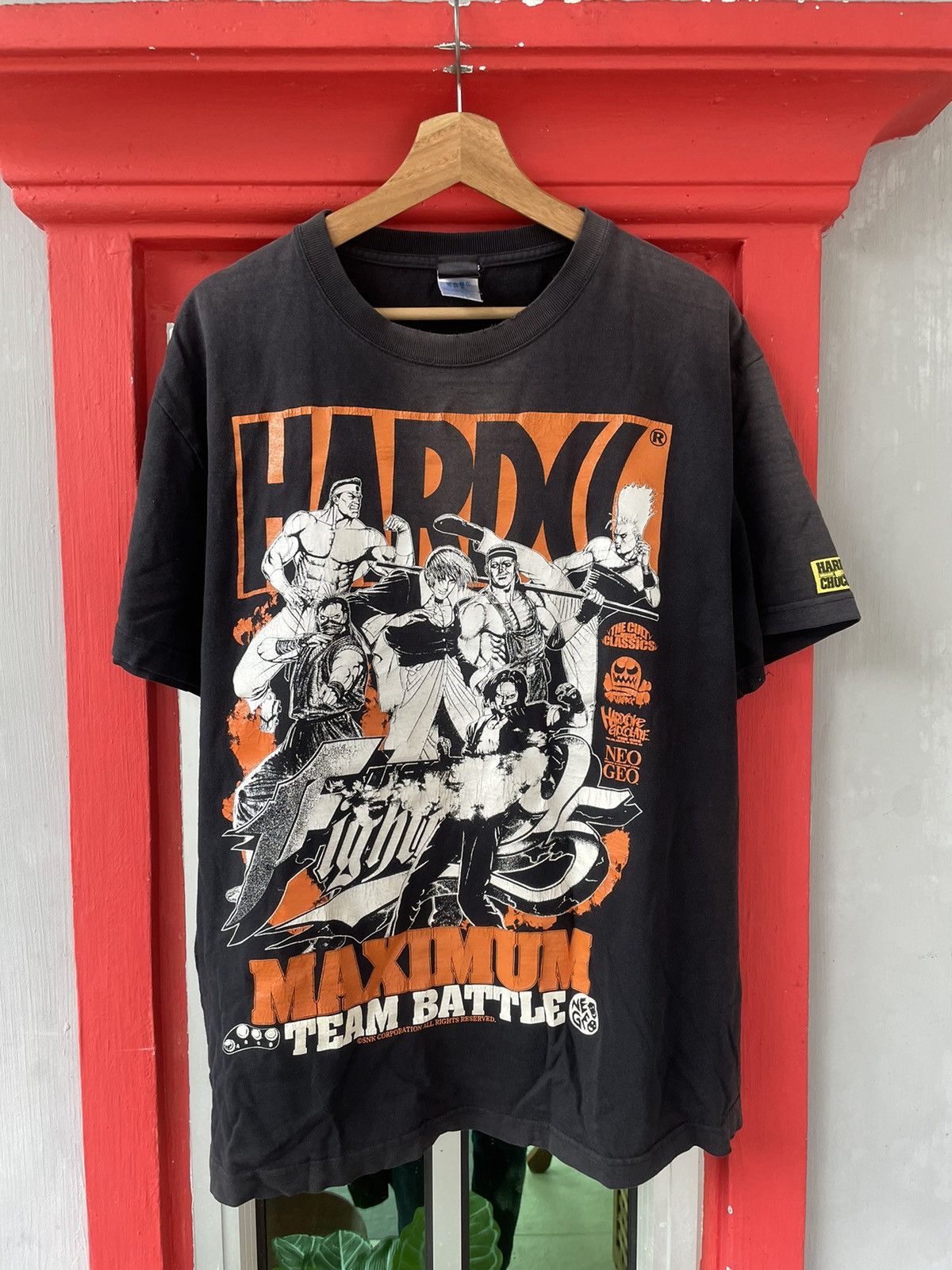 image of Anima x Edit Mode The King Of Games Vintage King Of Fighters 95 Neo Geo Tshirt in Black (Size Large