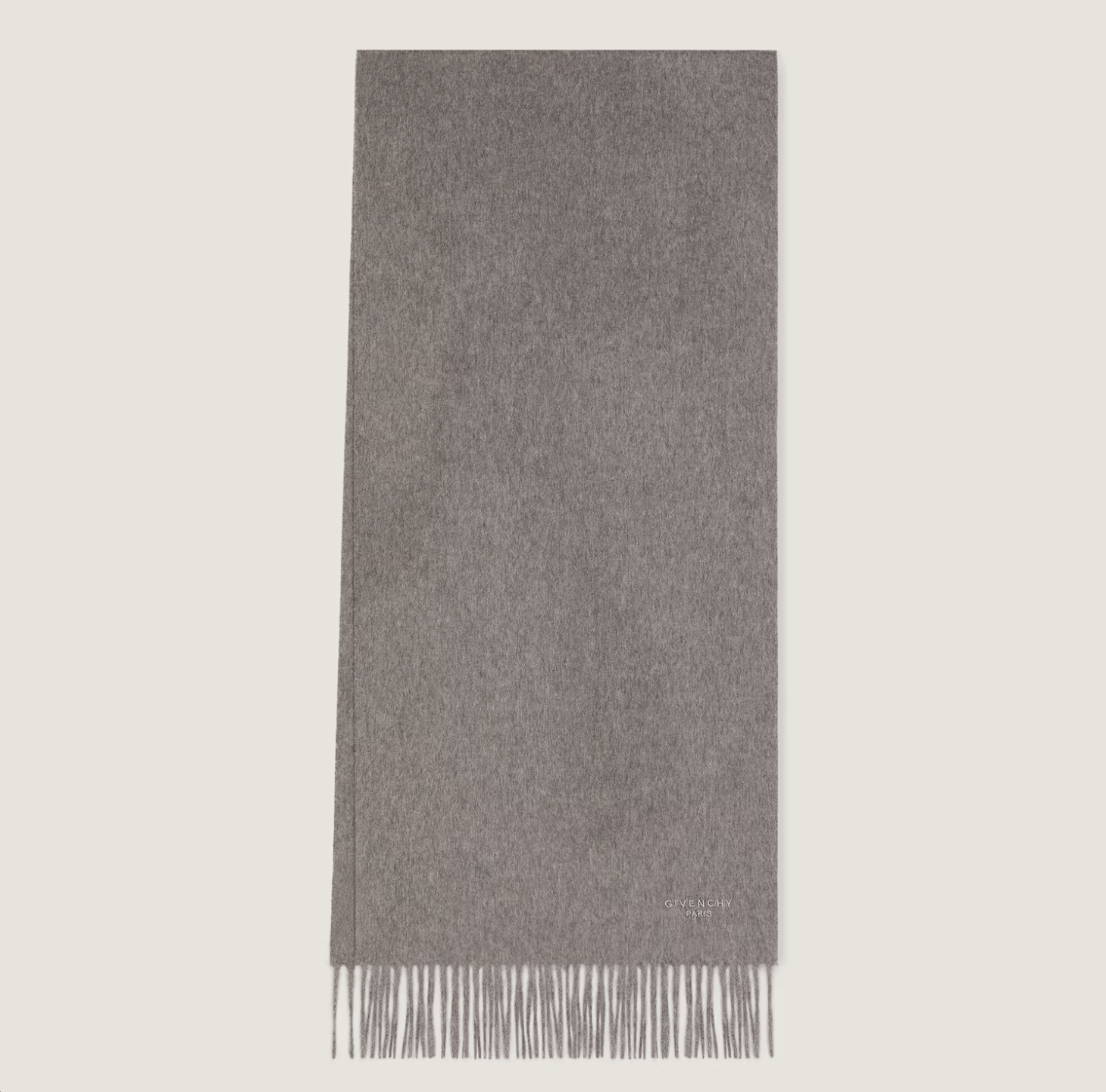 Givenchy New 100% Cashmere Scarf Light Grey Melange $690 Size ONE SIZE - 1 Thumbnail