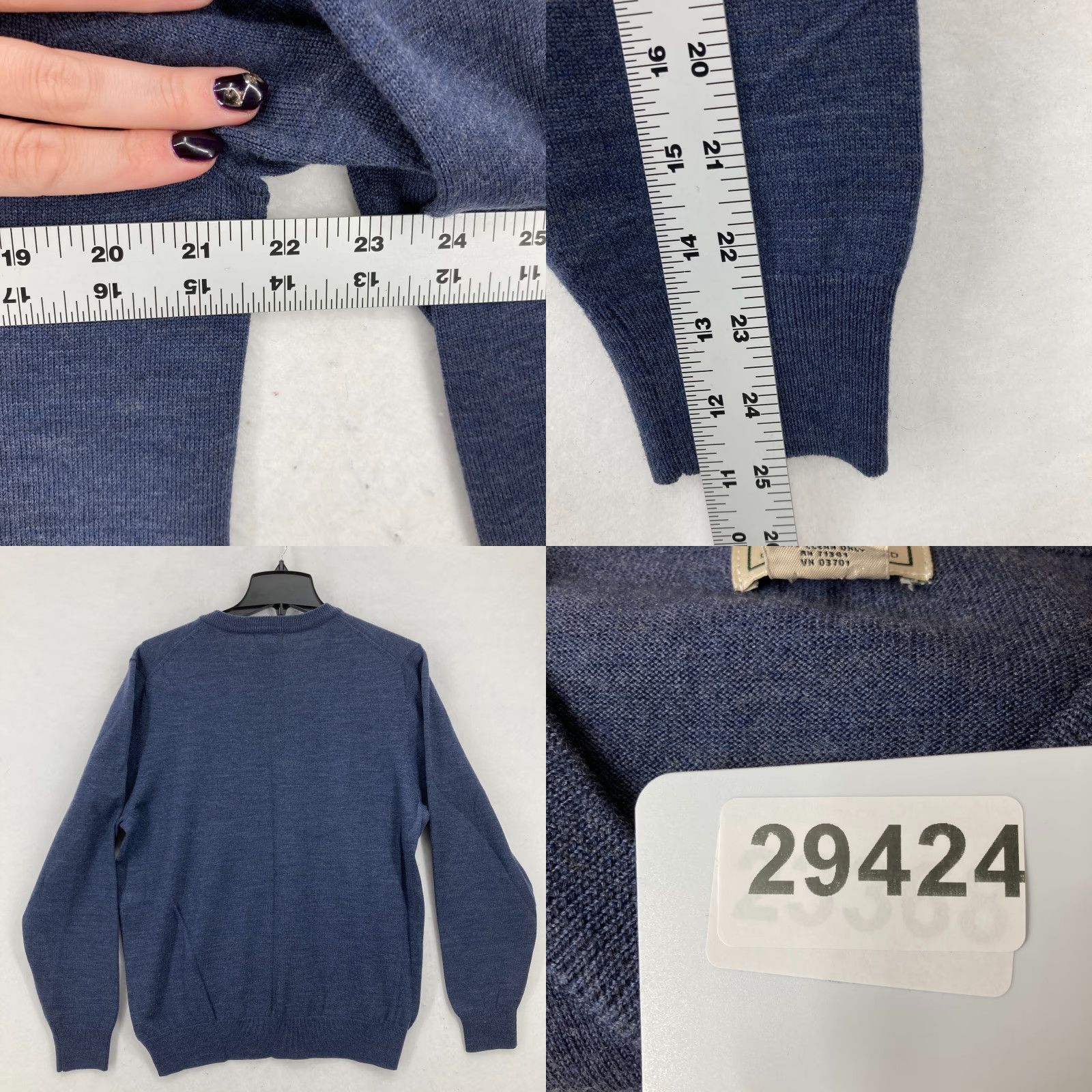 Vintage L.L. Bean Merino Wool Sweater Mens Medium Blue V Neck Pullover Casual Knit Shirt Size US M / EU 48-50 / 2 - 8 Thumbnail