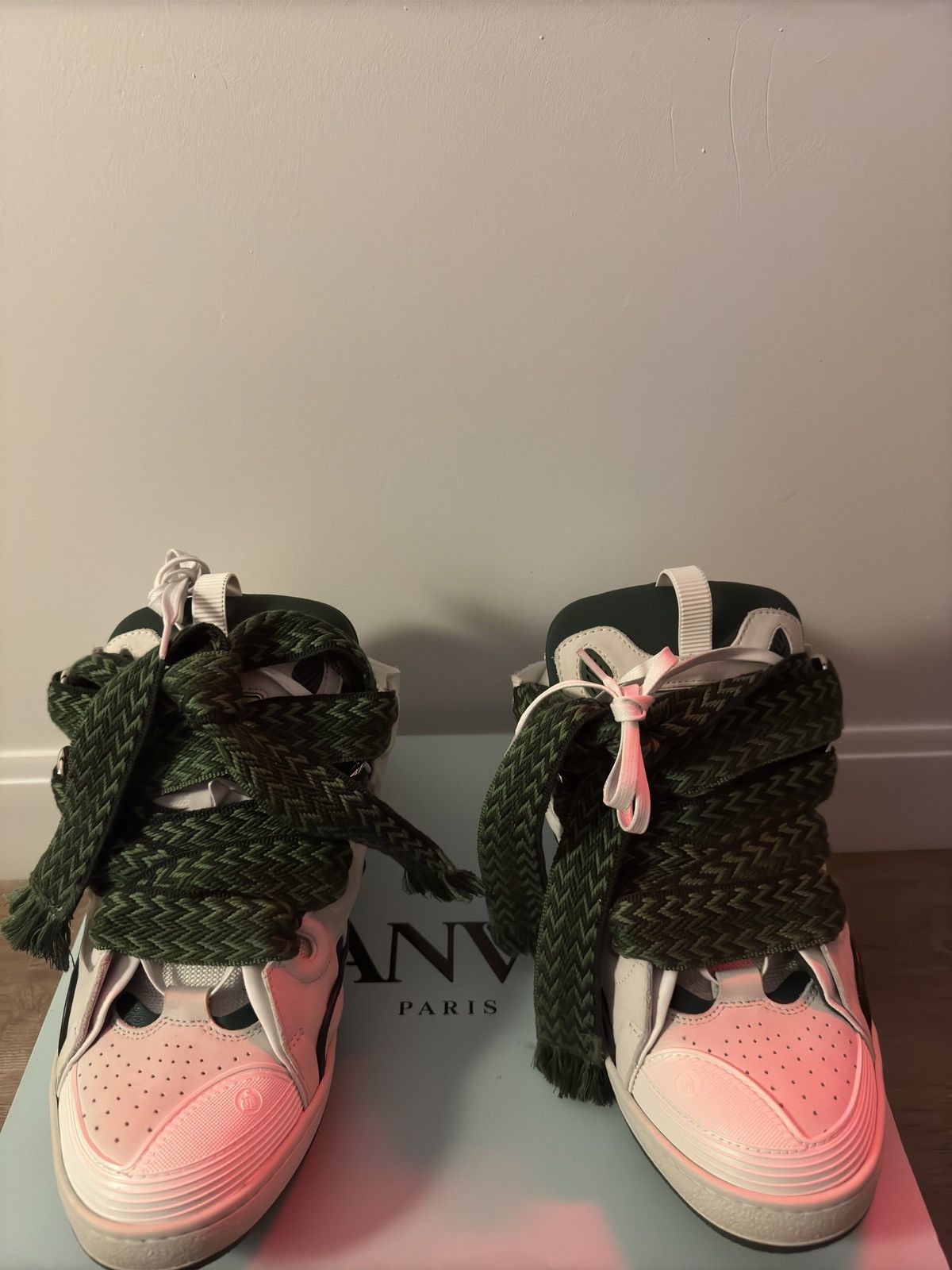 Lanvin Lanvin Curb White Khaki Size US 11.5 / EU 44-45 - 2 Thumbnail