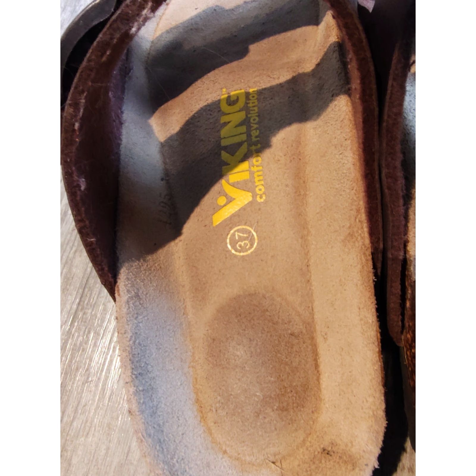 Vintage VIKING Leather Sandals Women's Revolution Comfort Flat Size 6.5 US Brown Vintage Style Size US 6.5 / IT 36.5 - 5 Thumbnail