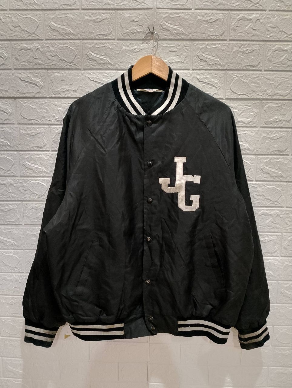 Vintage Vintage 80s WEST ARK JG Satin Baseball Bomber Jacket Size US XXL / EU 58 / 5 - 1 Thumbnail