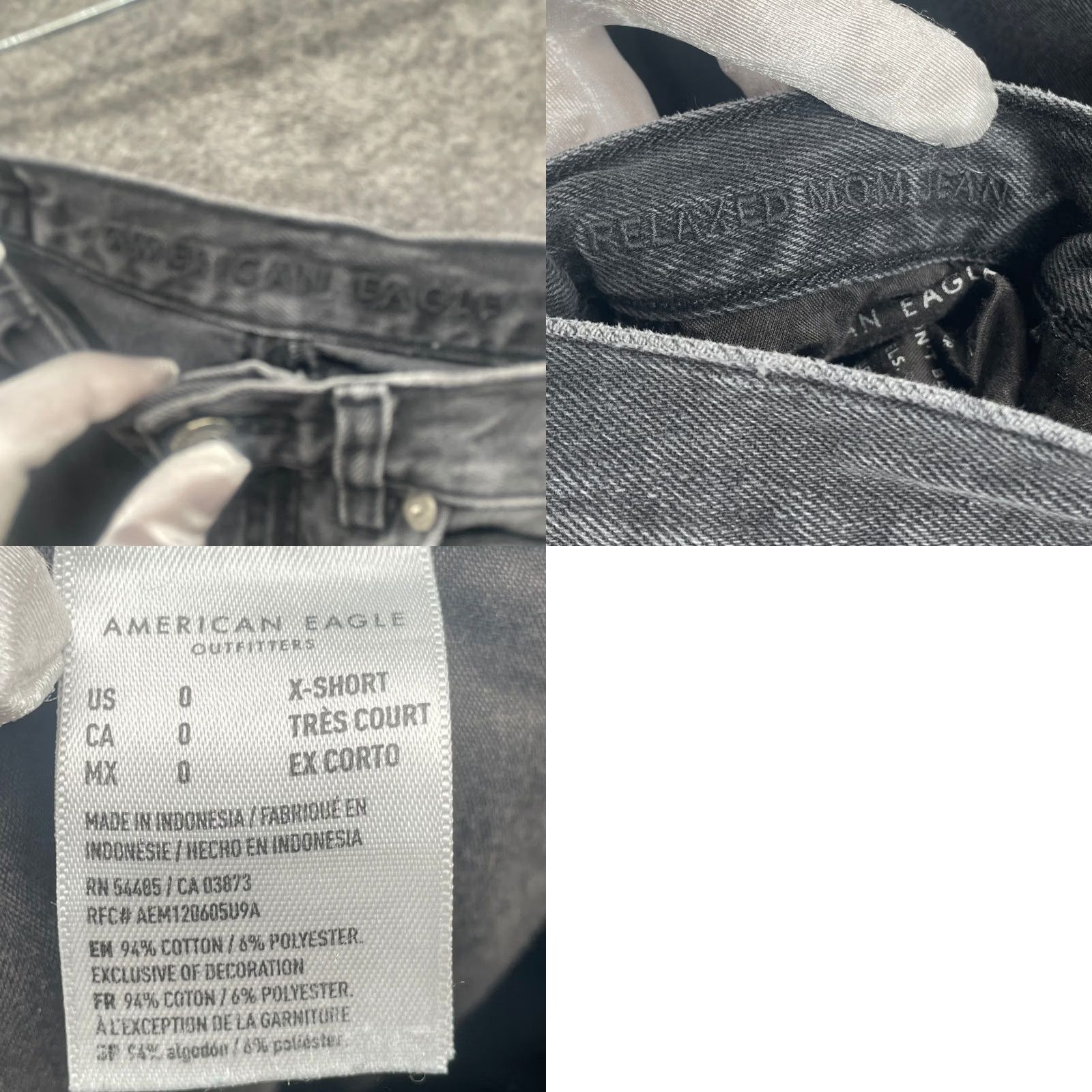 American Eagle Outfitters VINTAGE American Eagle Outfitters Relaxed Mom Jean Womens 0 X-Short Washed Black Distressed Jeans 5-Pocket Design Mens Womens Size 25" / US 0 / IT 36 - 8 Thumbnail