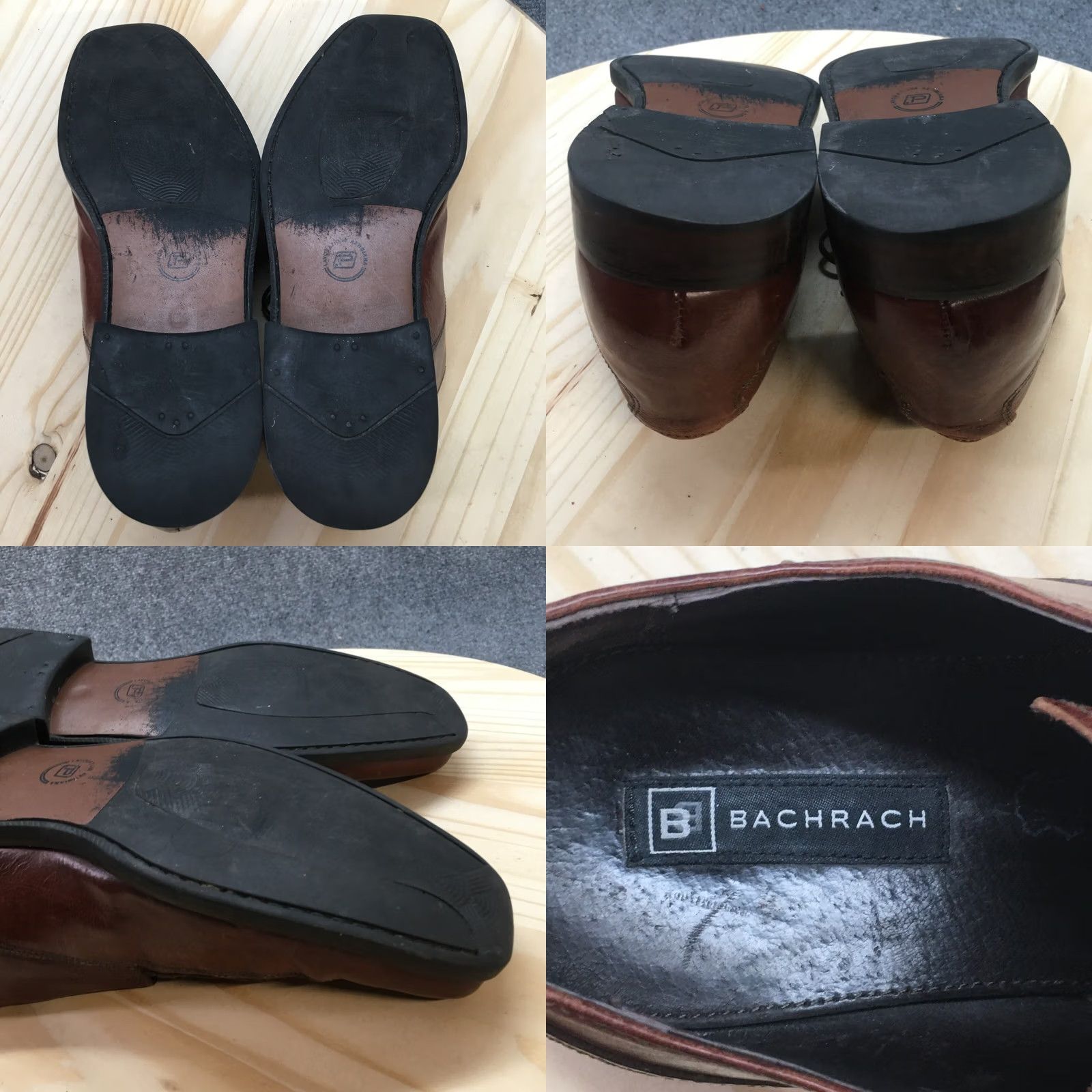 Vintage Bachrach Shoes Mens 10.5 Square Toe Oxford Casual Brown Leather Lace Up Low Top Size US M / EU 48-50 / 2 - 8 Thumbnail