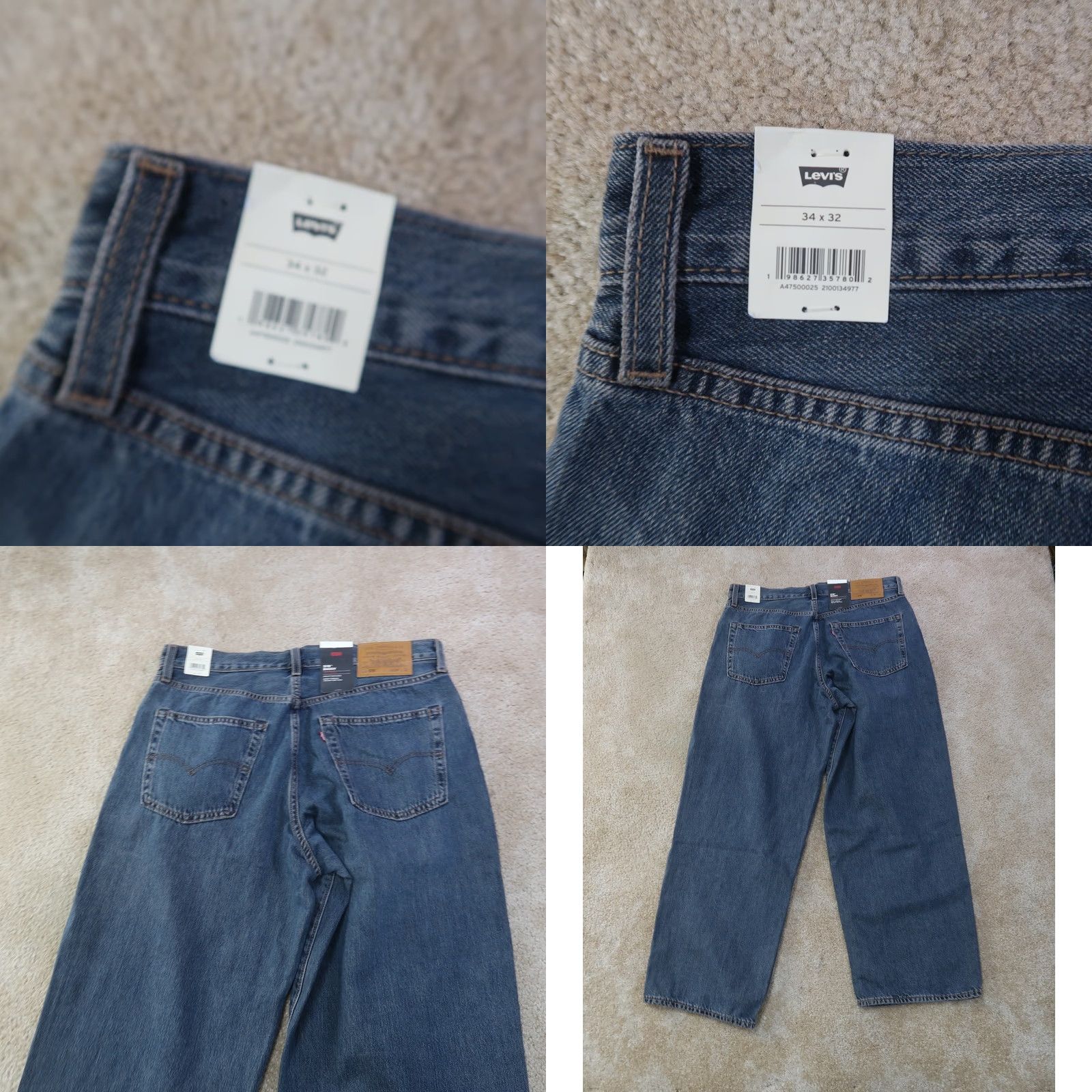 Levi's Levi's Premium 578 Baggy Jeans Men's 34x32 New Blue Denim Slim? Relaxed Fit 5-Pocket Logo Zip Levi's 500 Series Vintage 90s Theme Men Size US 34 / EU 50 - 8 Thumbnail