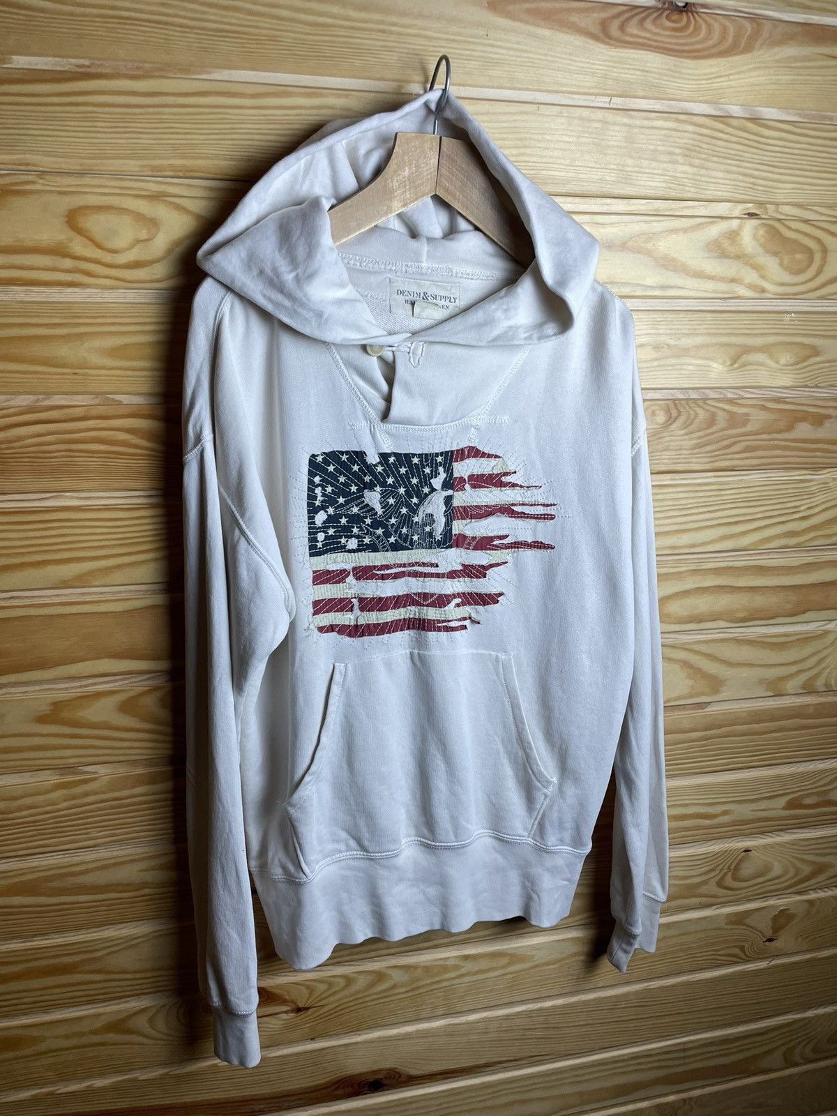 Denim Supply Ralph Lauren Hoodie Mens USA Y2K 90s