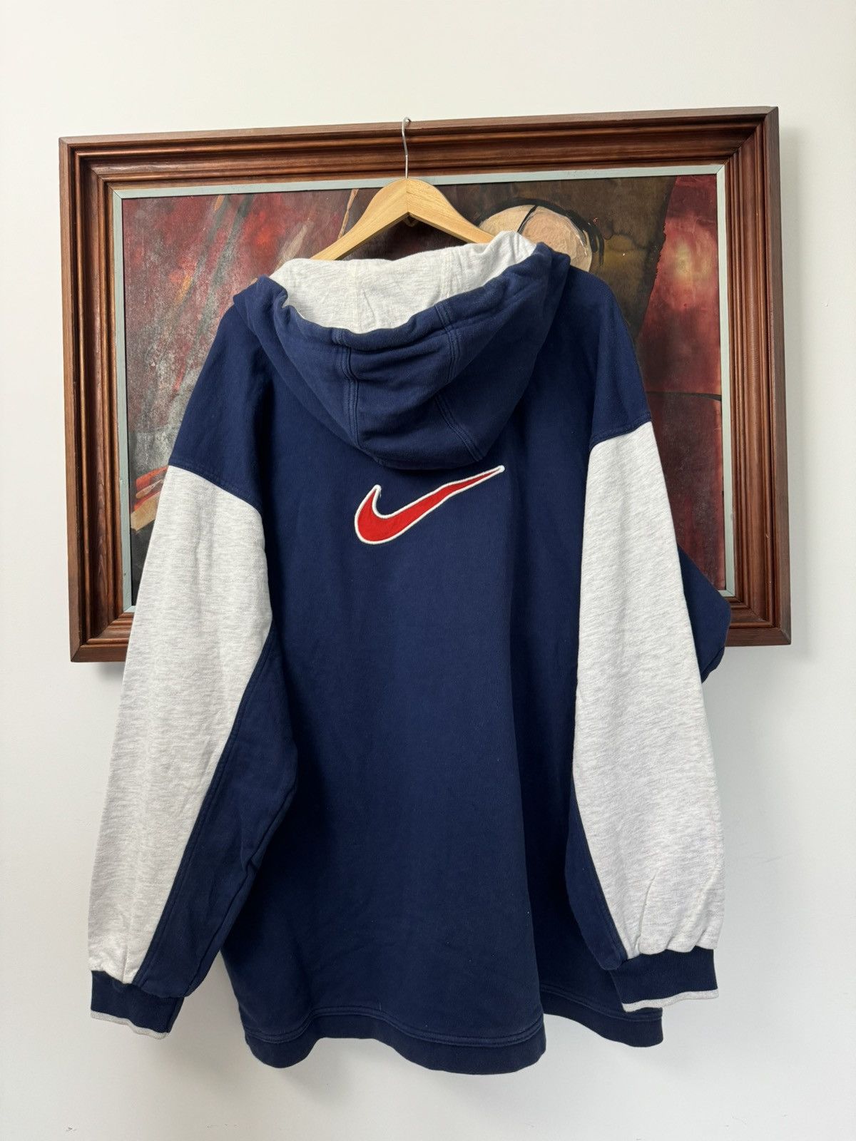 Nike Nike Vintage 90s Big Swoosh 1/4 Zip Streetwear Hype Size US XL / EU 56 / 4 - 2 Thumbnail