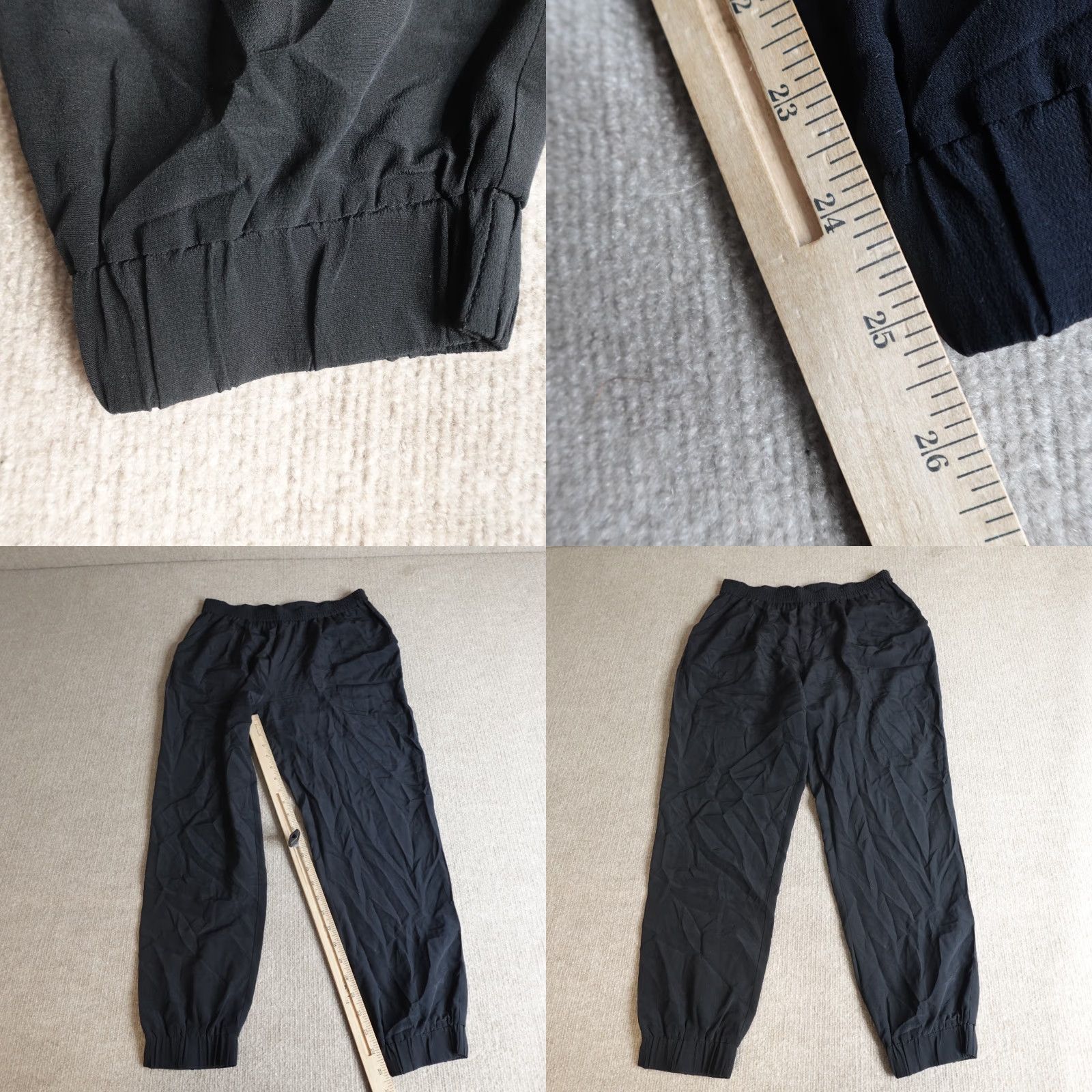 Diane von Furstenberg DVF Pants Jogger 6 Black Silk Pull On Solid Women"} Size 28" / US 6 / IT 42 - 8 Thumbnail