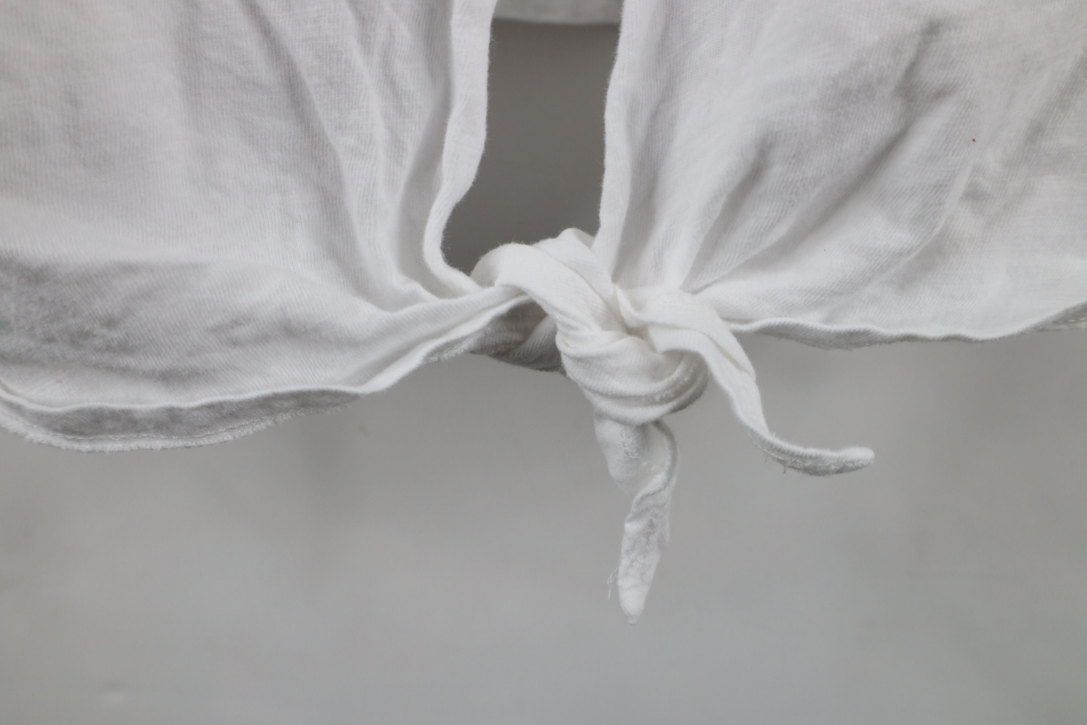 Eileen Fisher × Vintage Eileen Fisher Organic Cotton Knit Tie Bottom T-Shirt White Size L / US 10 / IT 46 - 4 Thumbnail