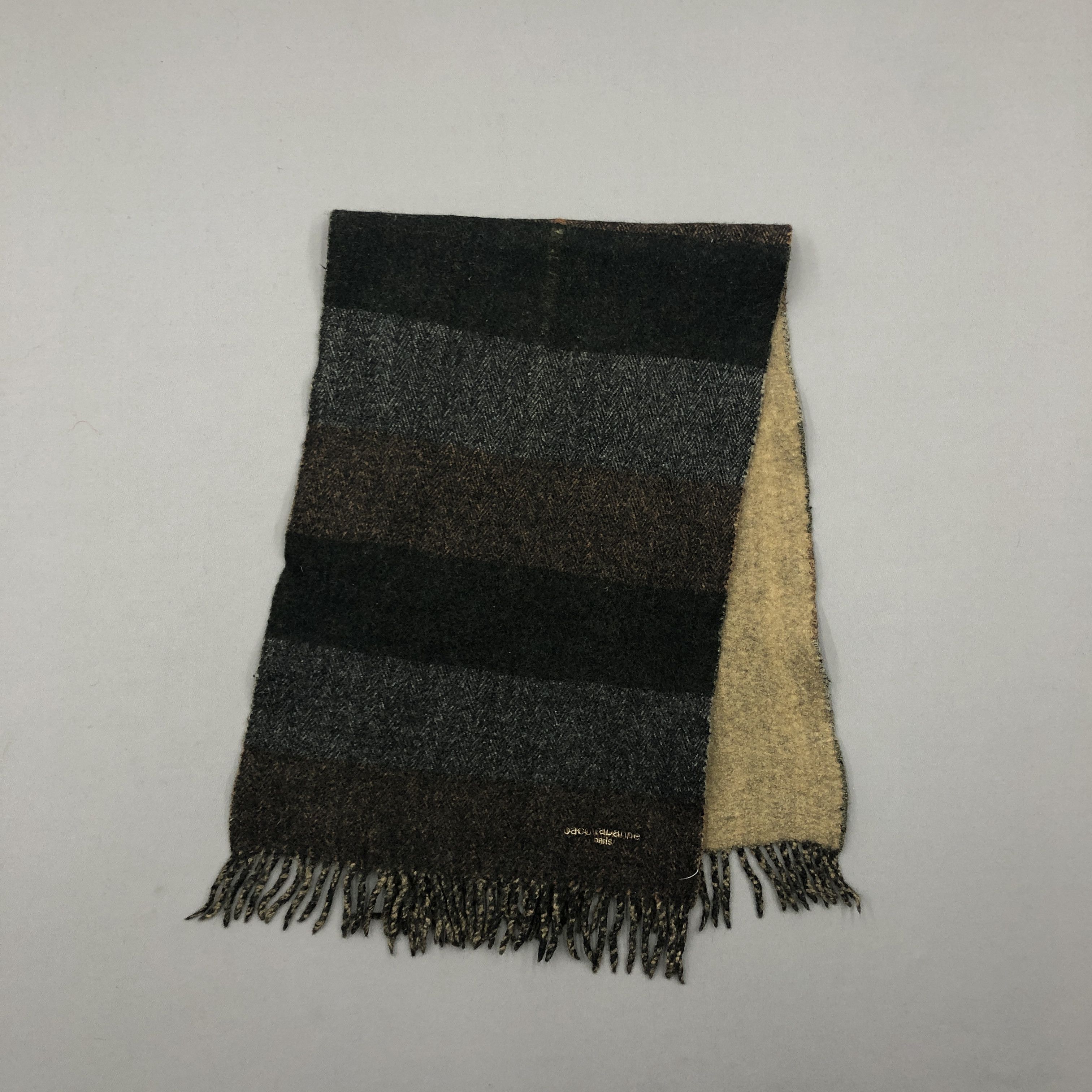 Vintage Vintage Paco Rabanne Scarf Muffler Wool Fringe Scarves Size ONE SIZE - 3 Thumbnail
