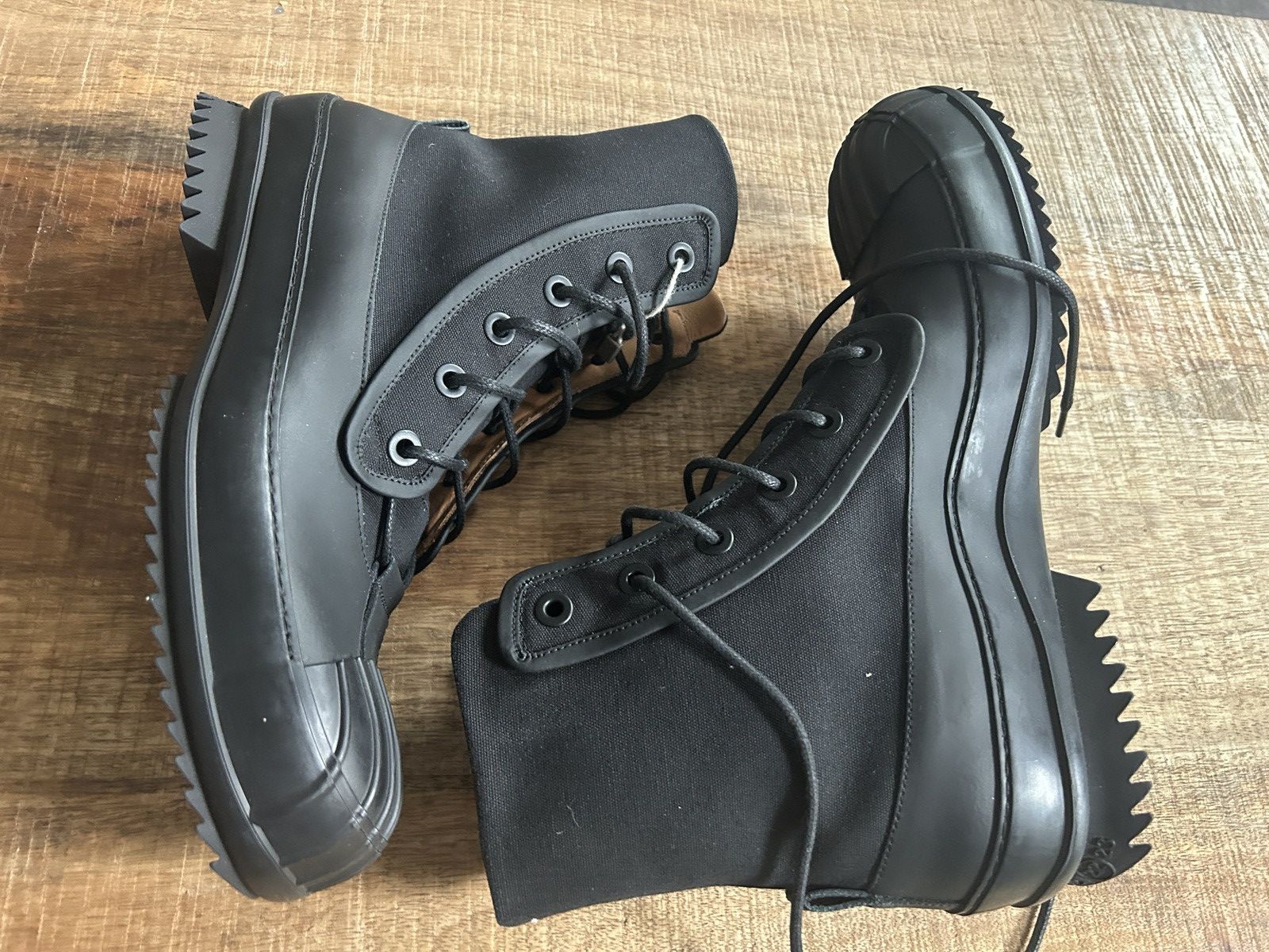 Maison Margiela Maison Margiela leather trimmed boot high top designer black Size US 10 / EU 43 - 4 Thumbnail