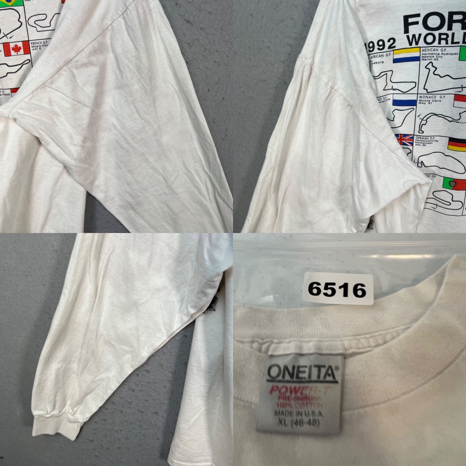 Vintage VTG 1992 Formula 1 Renault World Championship Long Sleeve T-Shirt White Racing Shirts Men XL White 90s VTG Size US XL / EU 56 / 4 - 9 Thumbnail