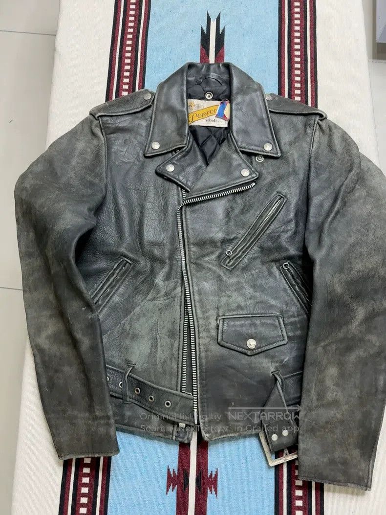 Schott Schott NYC 618 Leather Jacket Size US XXS / EU 40 - 1 Thumbnail