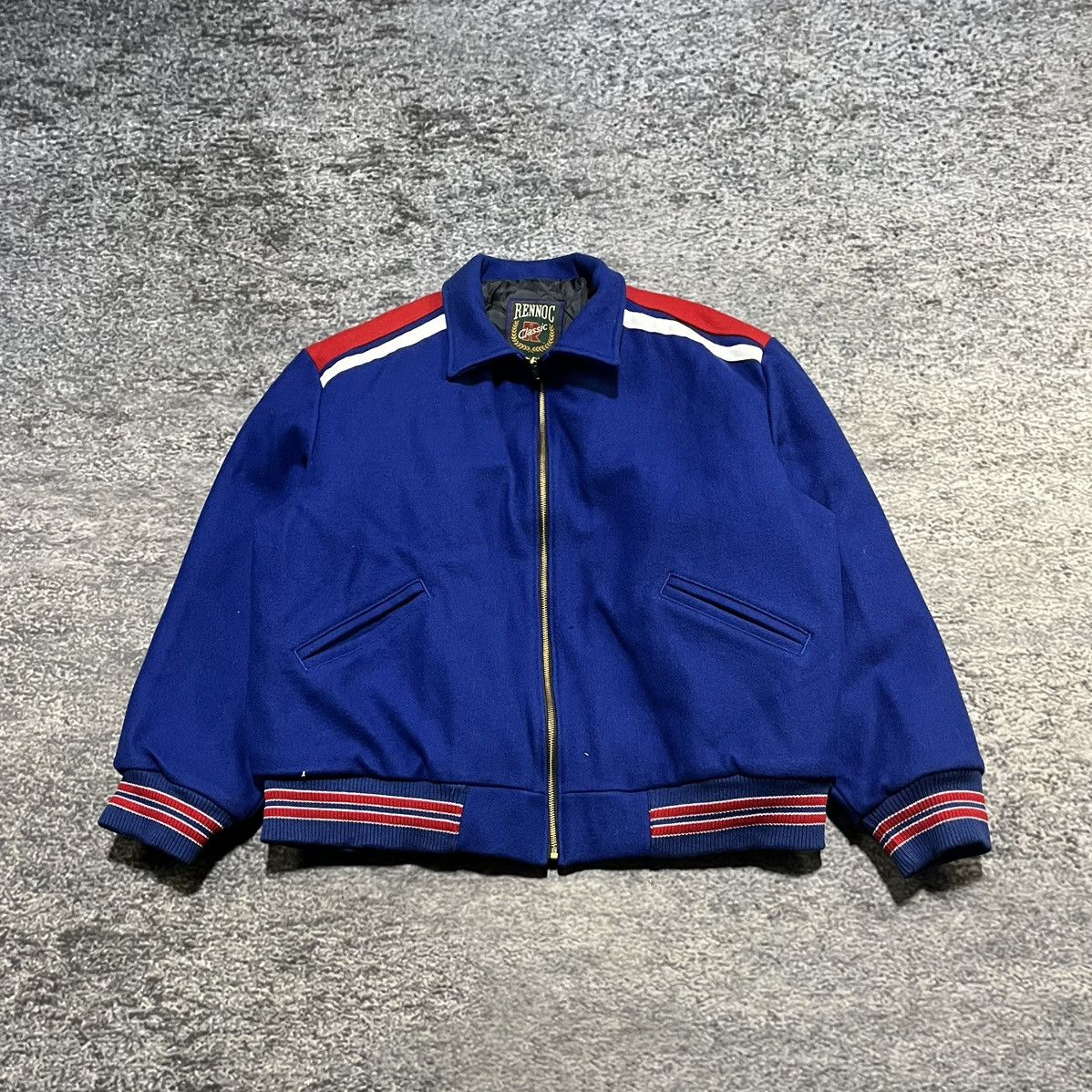 Rennoc VINTAGE RENNOC BLANK FULL ZIP VARSITY LETTERMAN JACKET Size US XL / EU 56 / 4 - 1 Thumbnail