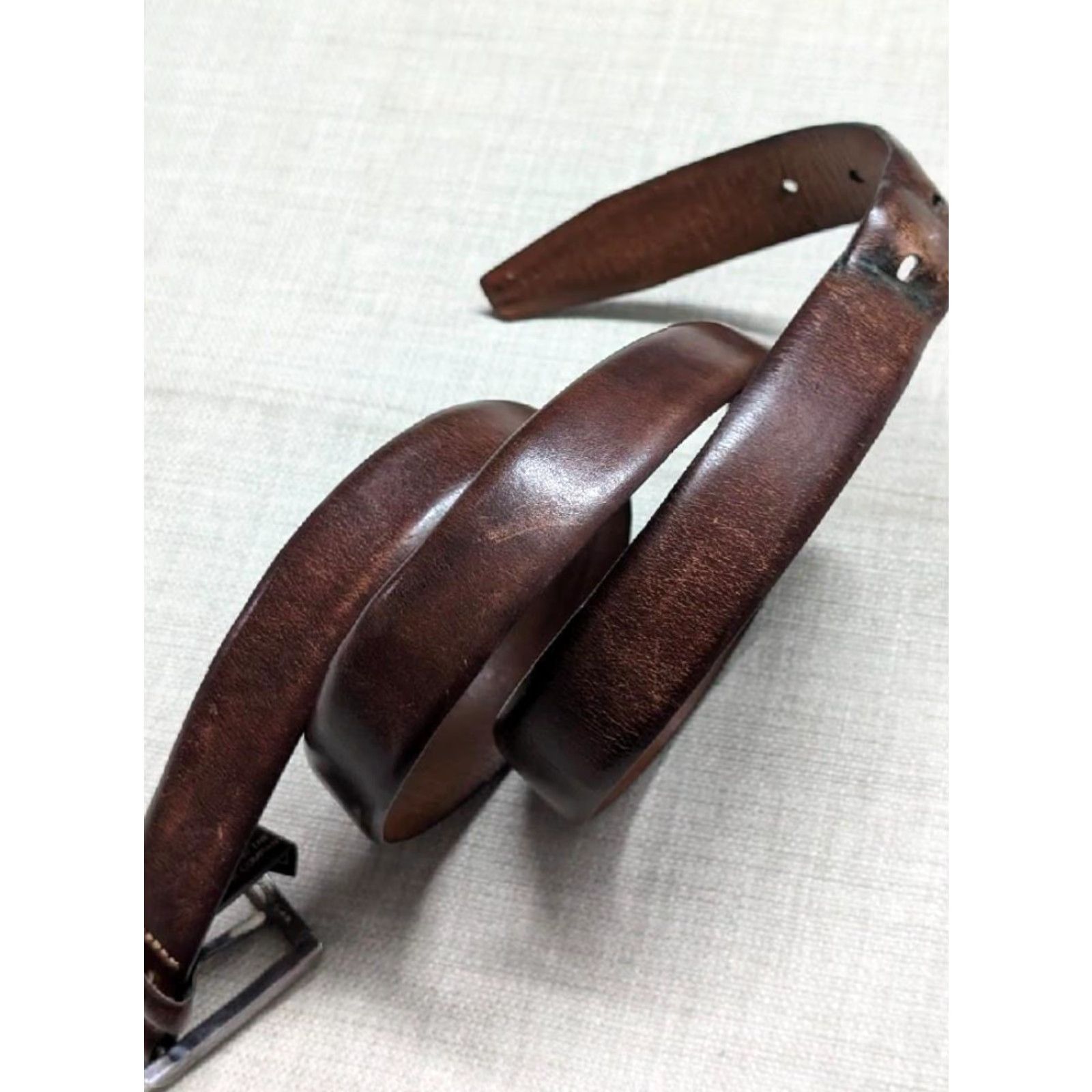 Vintage VINTAGE Trafalgar belt 40 brown leather dress belt Mens, 1-1/8" adult 40 brown Corttina leather belt Size 40 - 2 Thumbnail