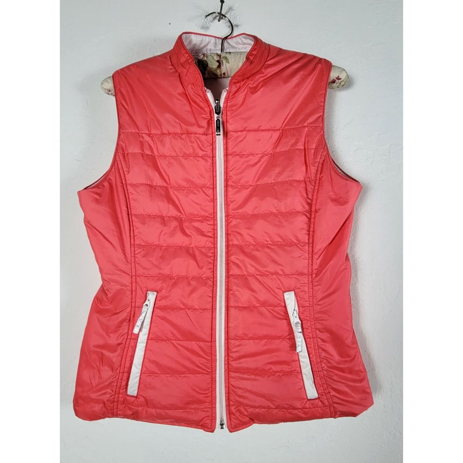 Saint James Saint James Women Vest Full Zip Lightweight Reversible Size 6 Red White Sailboat Quilted Casual, Travel Size M / US 6-8 / IT 42-44 - 3 Thumbnail