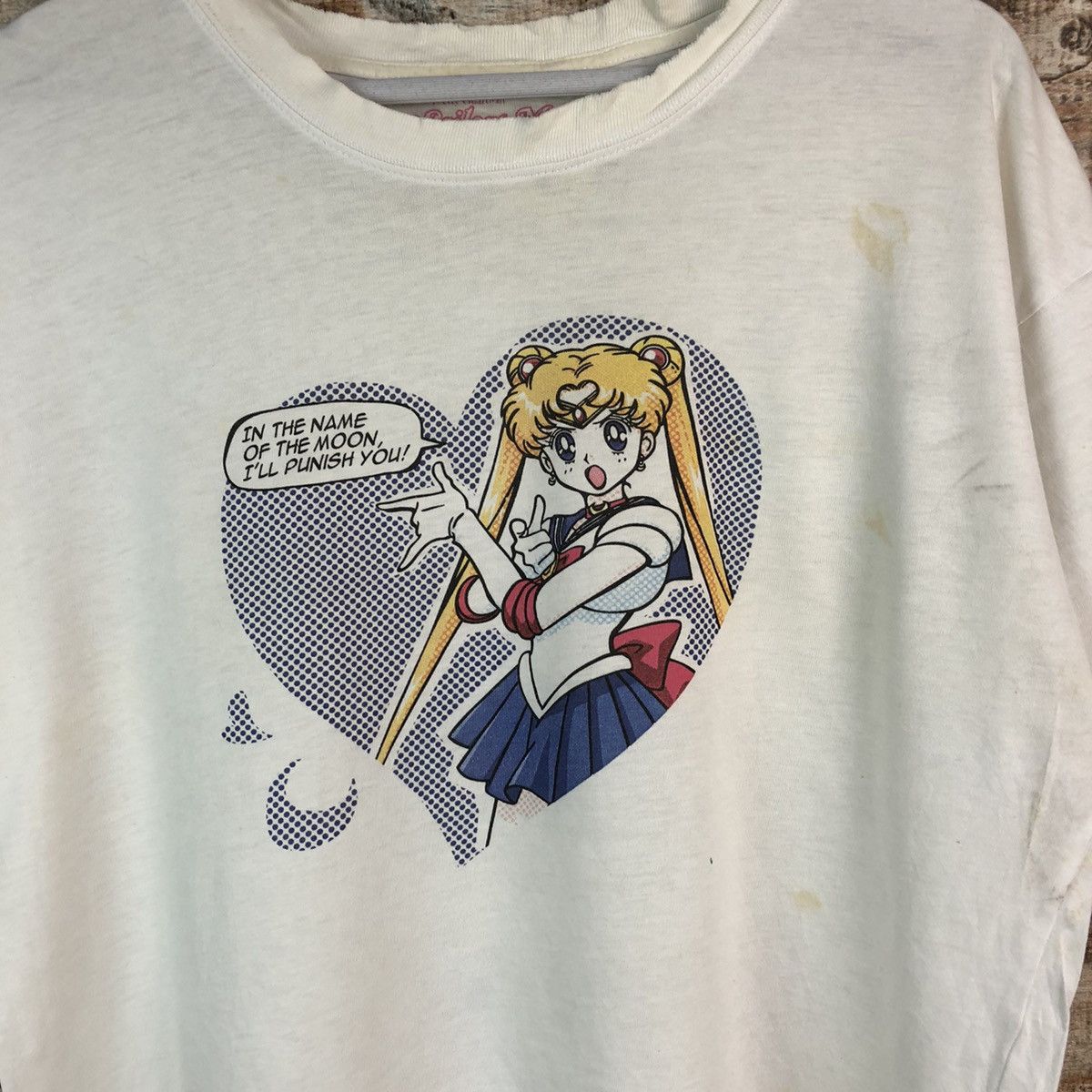 Anime GU Sailor Moon White T-Shirt #A2365 Size L / US 10 / IT 46 - 5 Thumbnail
