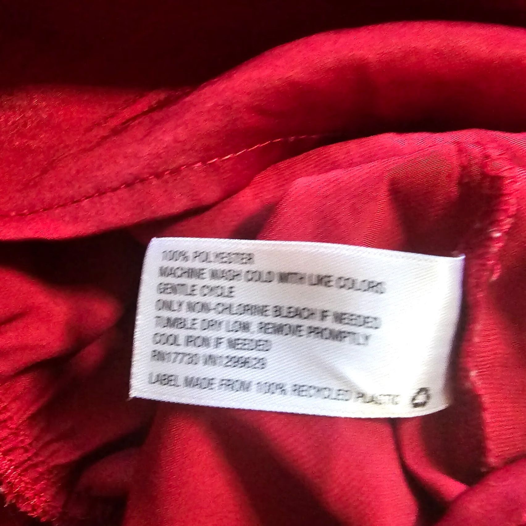 Vintage Knox Rose Top Shirt Womens XL Red Satin Pleated Long Sleeve V-Neck Blouse Size XL / US 12-14 / IT 48-50 - 7 Thumbnail