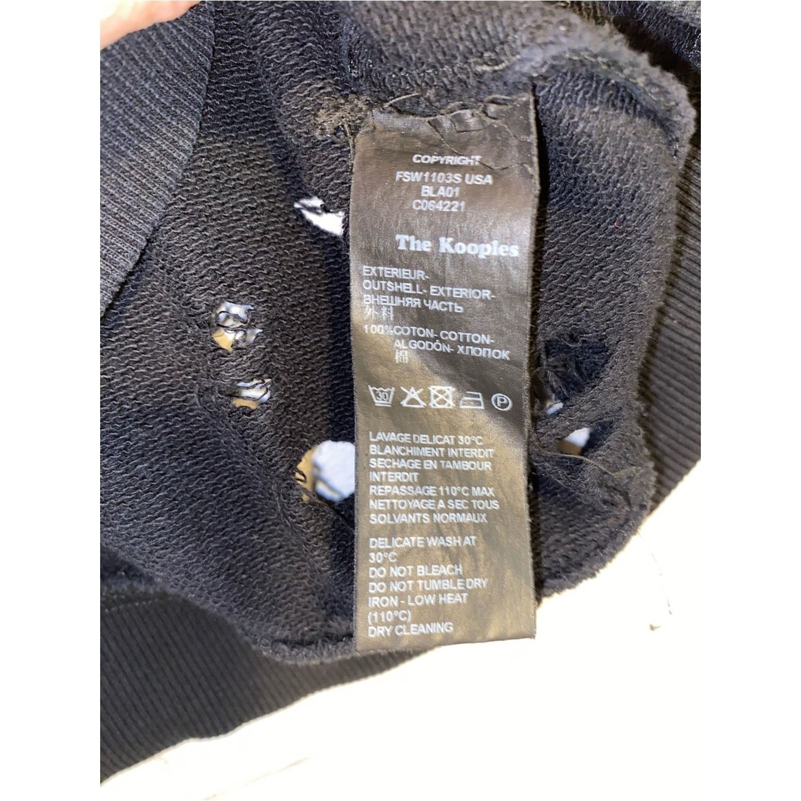The Kooples The Kooples Sport Black Distressed Sweatshirt 2= Medium EUC Size M / US 6-8 / IT 42-44 - 6 Thumbnail