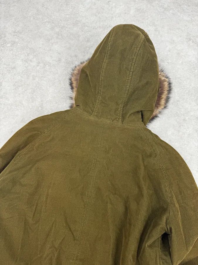 Dolce & Gabbana 2000s Dolce & Gabbana Khaki Corduroy Fur Hooded Buttoned Jacket Size M / US 6-8 / IT 42-44 - 7 Thumbnail