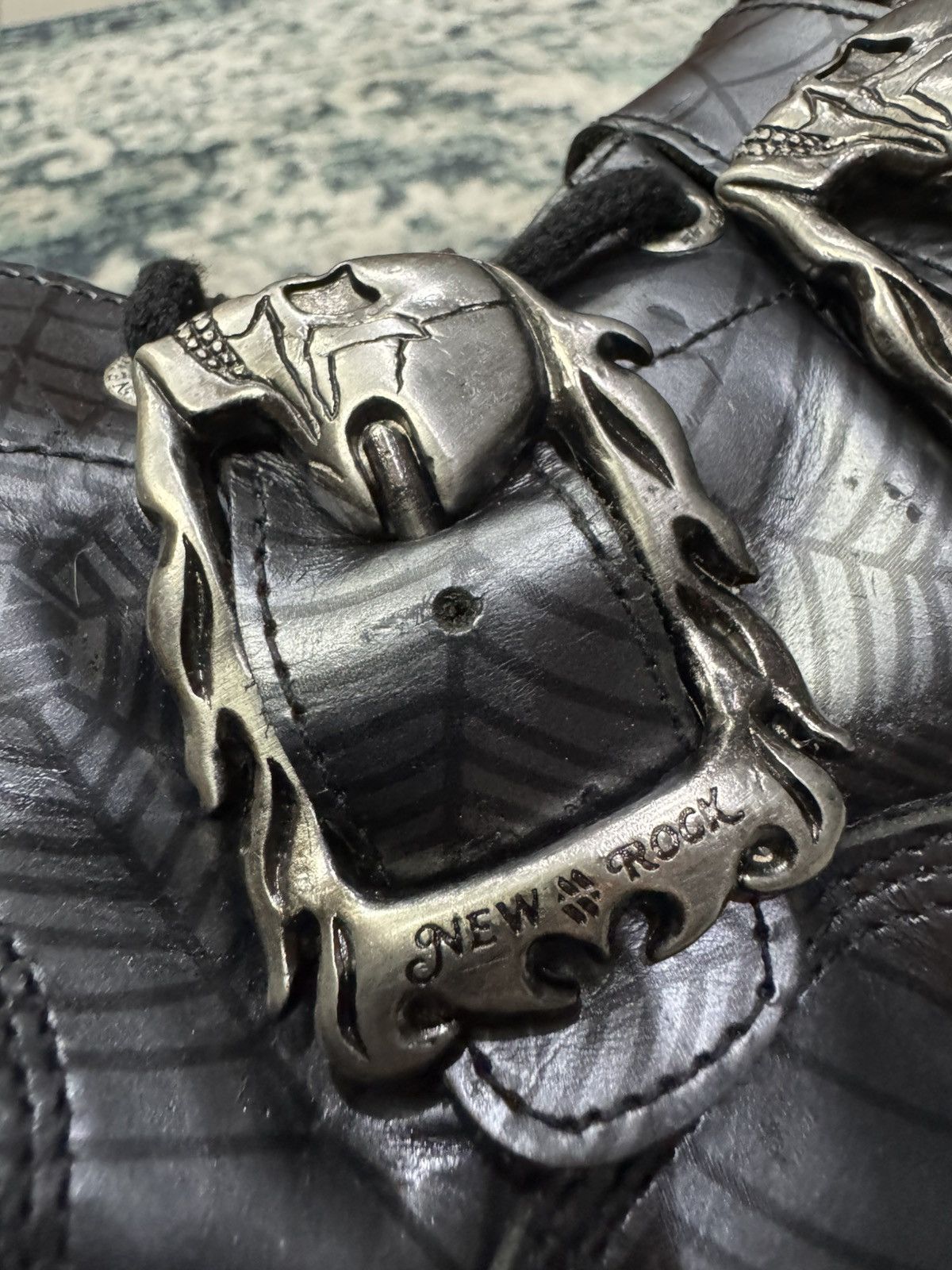 New Rock NEW ROCK REACTOR SPIDERWEB SKULL PATTERN 9 EYES BOOTS Size US 6 / EU 39 - 7 Thumbnail