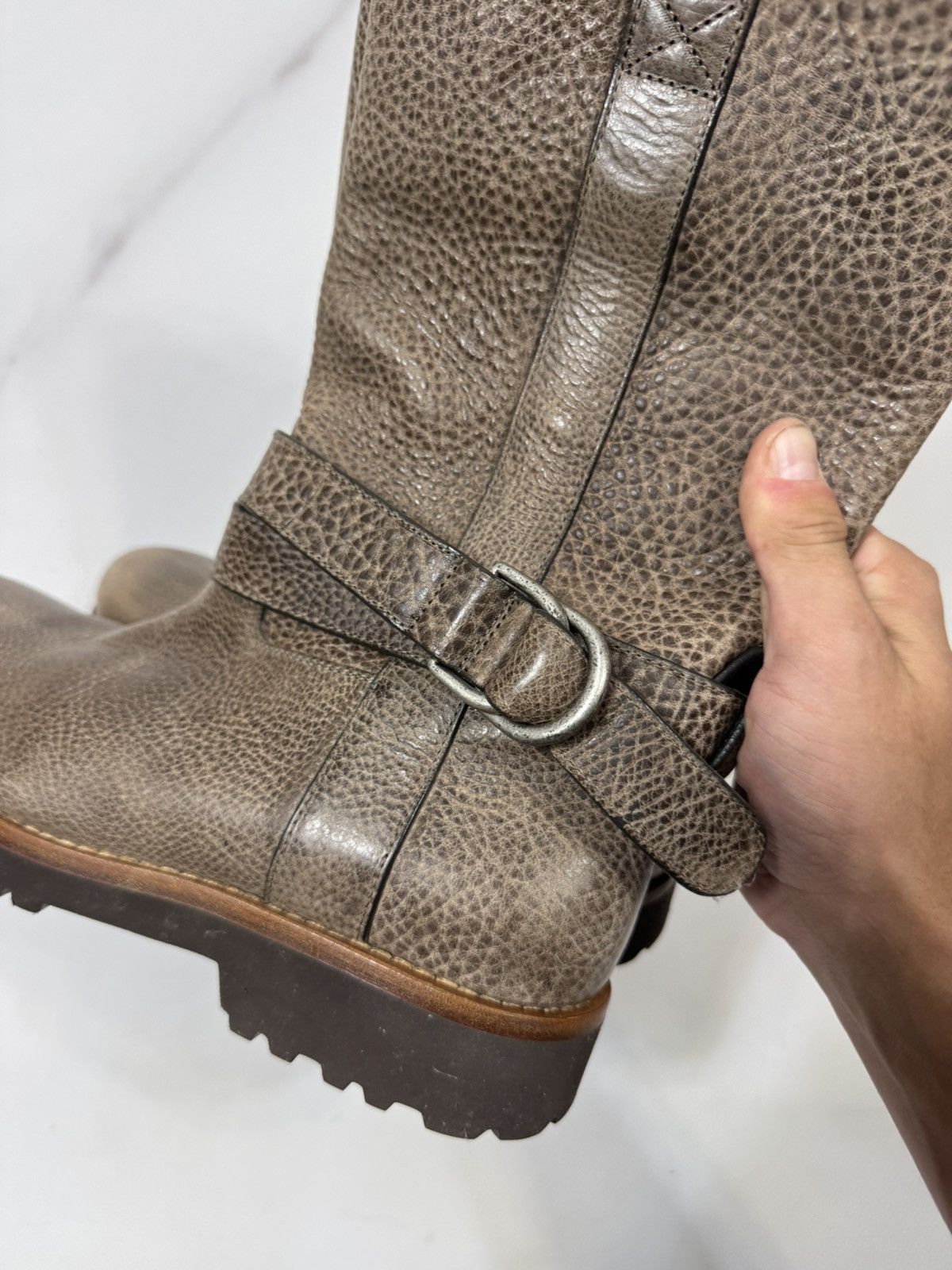 Brunello Cucinelli Brunello Cucinelli Leather Woman's Brown Biker Boot Size US 7.5 / IT 37.5 - 8 Thumbnail