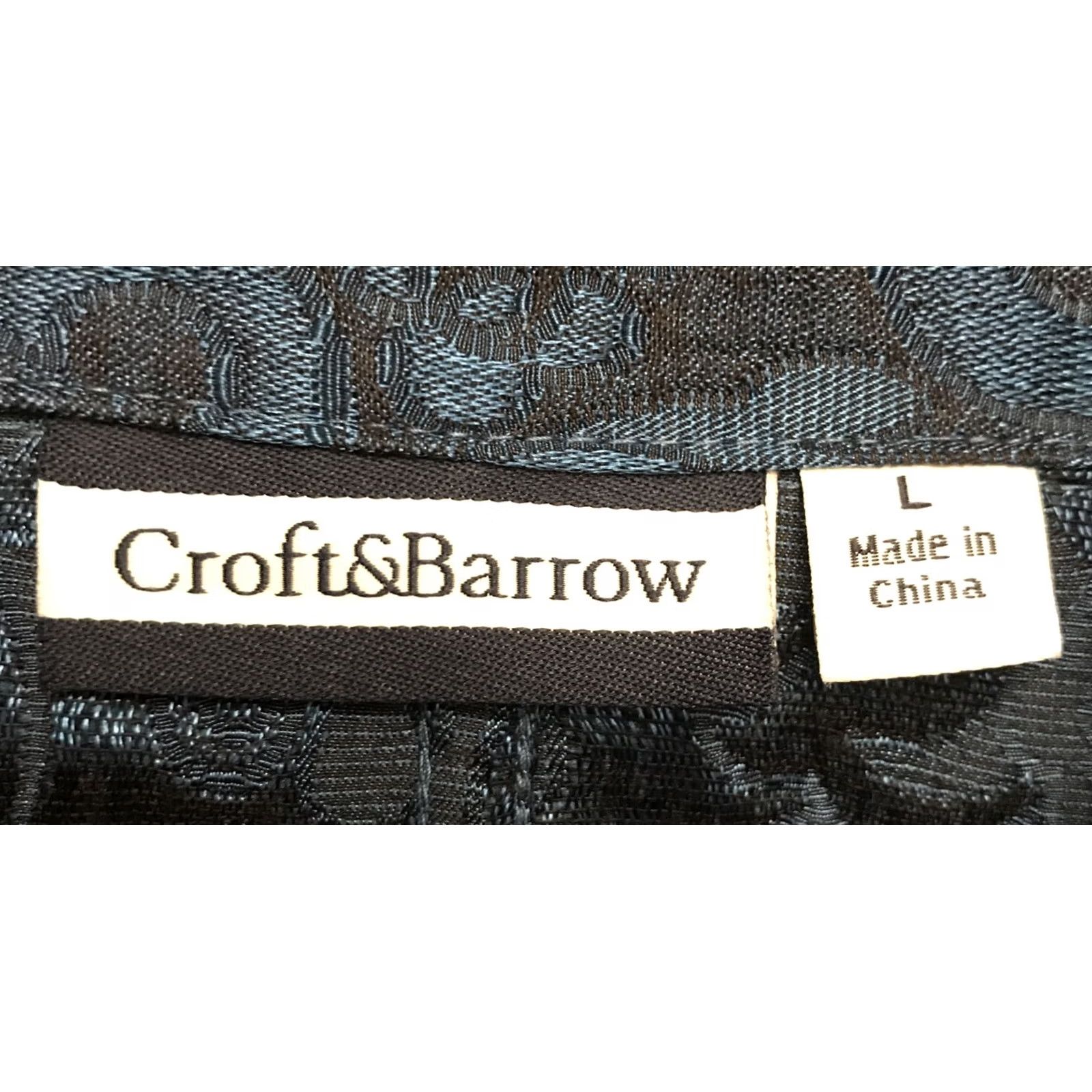 Croft & Barrow Croft & Barrow Blazer Jacket Women L Blue Jacquard Button Pockets NEW Size L / US 10 / IT 46 - 3 Thumbnail