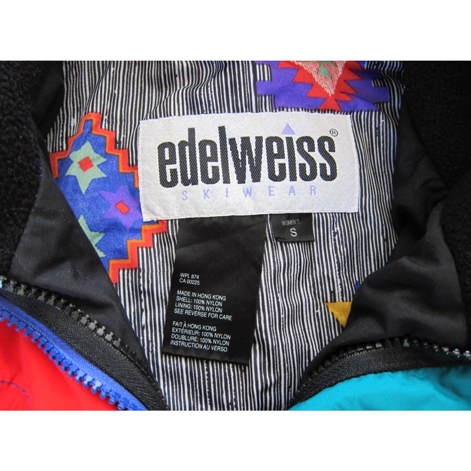 Vintage VINTAGE Edelweiss Wear Jacket Women S-M Nylon Purple Green Red Ski Zip 1990s Parka Waist Bust Measurements Mens Womens Girls Boys Size S / US 4 / IT 40 - 3 Thumbnail