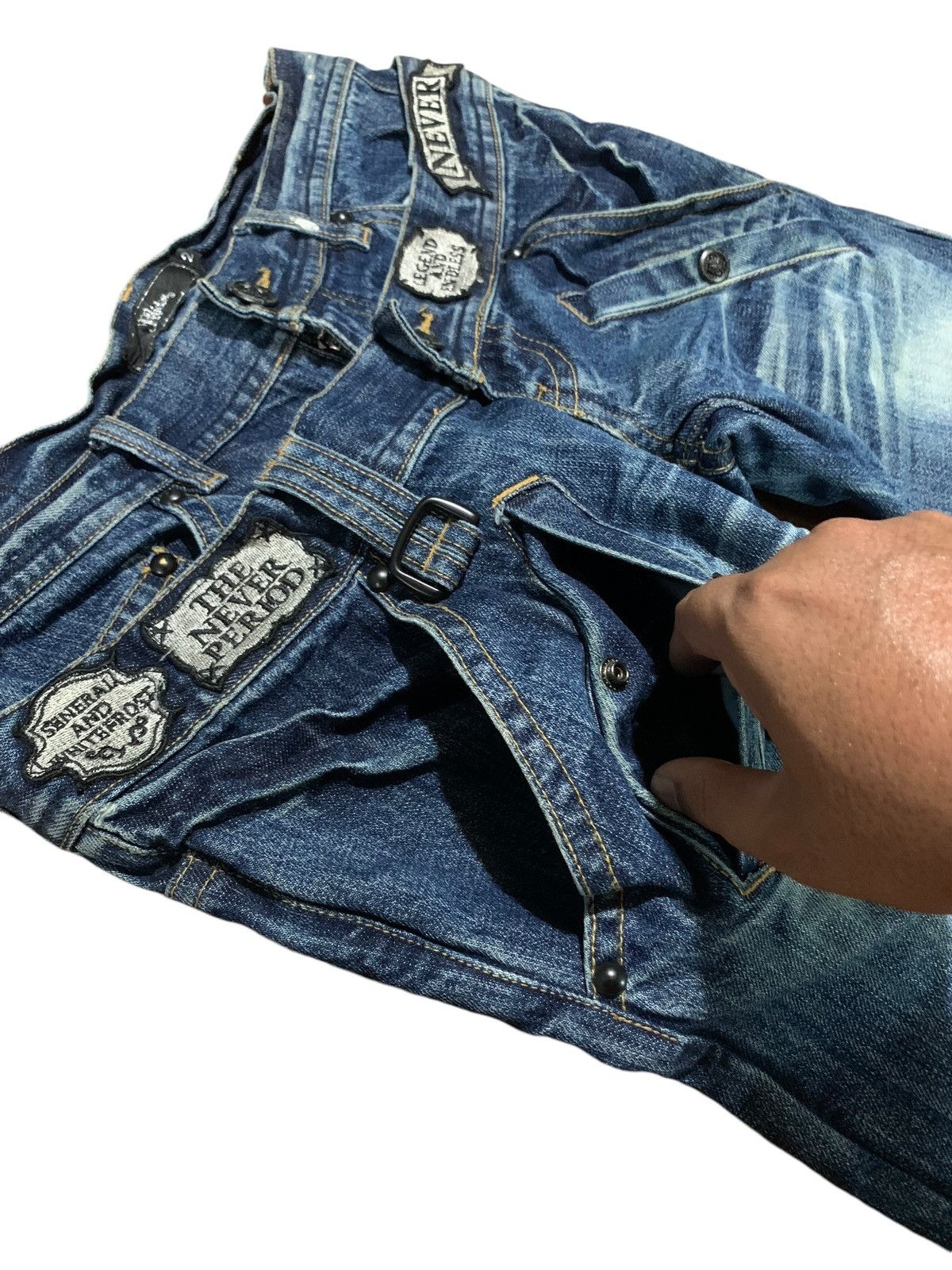 If Six Was Nine Midas double waist flare jeans patch multipocket Size US 32 / EU 48 - 3 Thumbnail