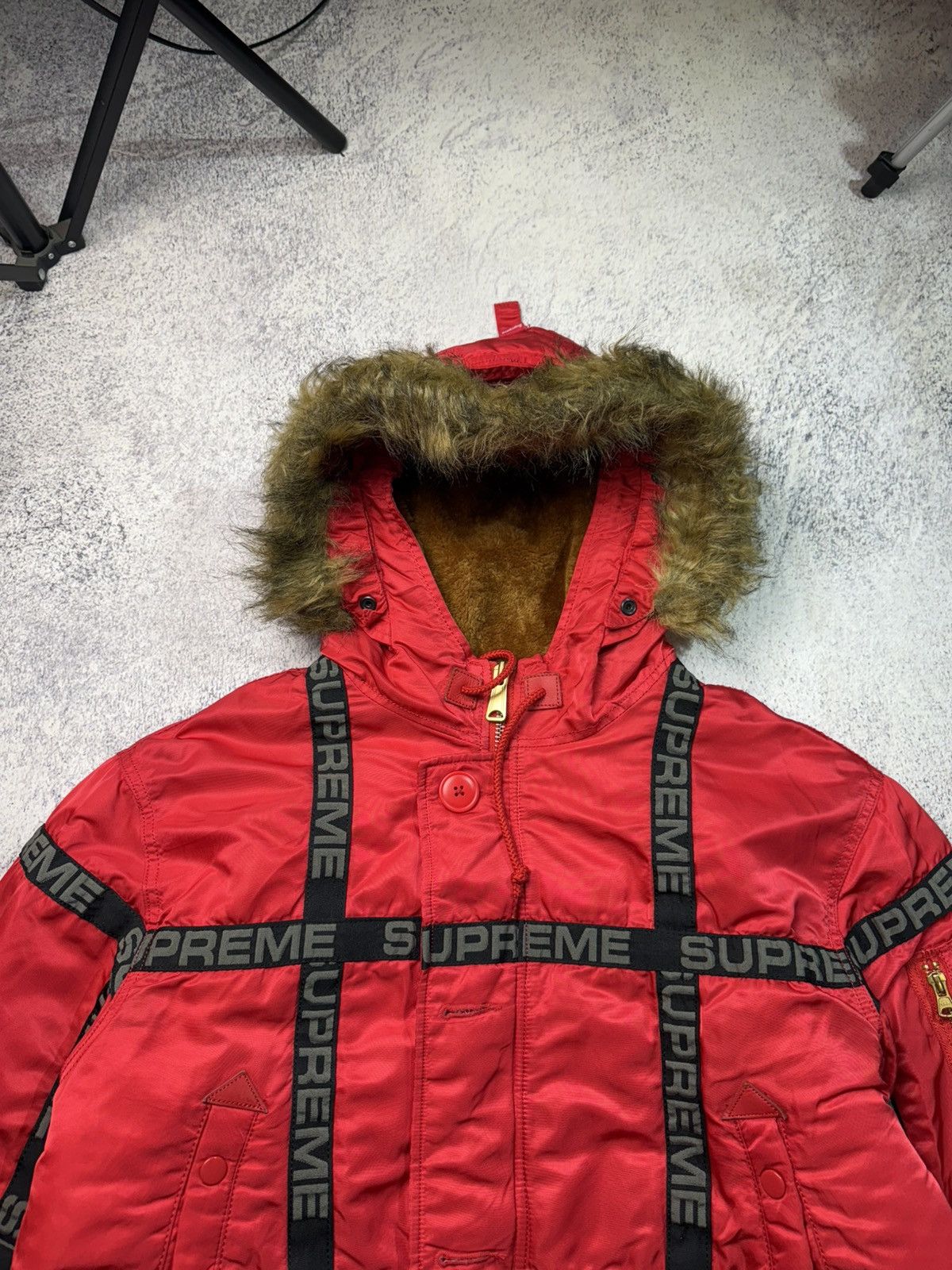 Supreme Supreme Logo Tape N-3B Parka Size US M / EU 48-50 / 2 - 3 Thumbnail