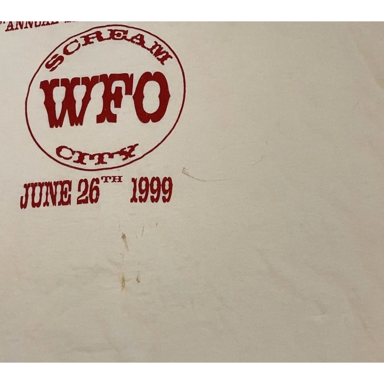 Vintage VINTAGE 90s Hells Angels Support Fresno White Graphic Tee 2XL Biker Grunge Distressed Short Sleeve Shirt Mens Size US XXL / EU 58 / 5 - 7 Thumbnail