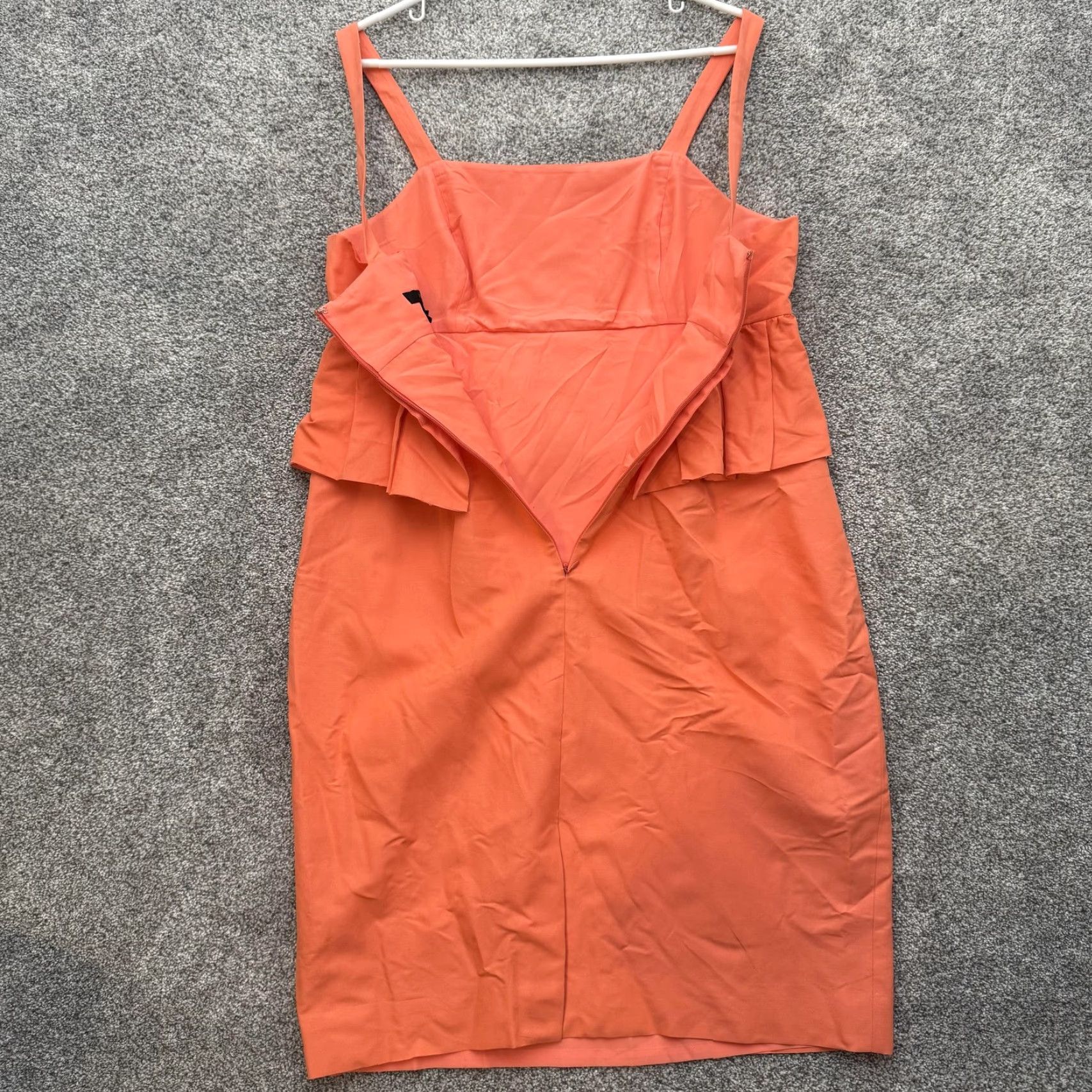 J.Crew J.CREW Dress Womens 12 Orange Peplum Sleeveless Sheath Cotton Silk Blend Dress Swing Size XL / US 12-14 / IT 48-50 - 7 Thumbnail