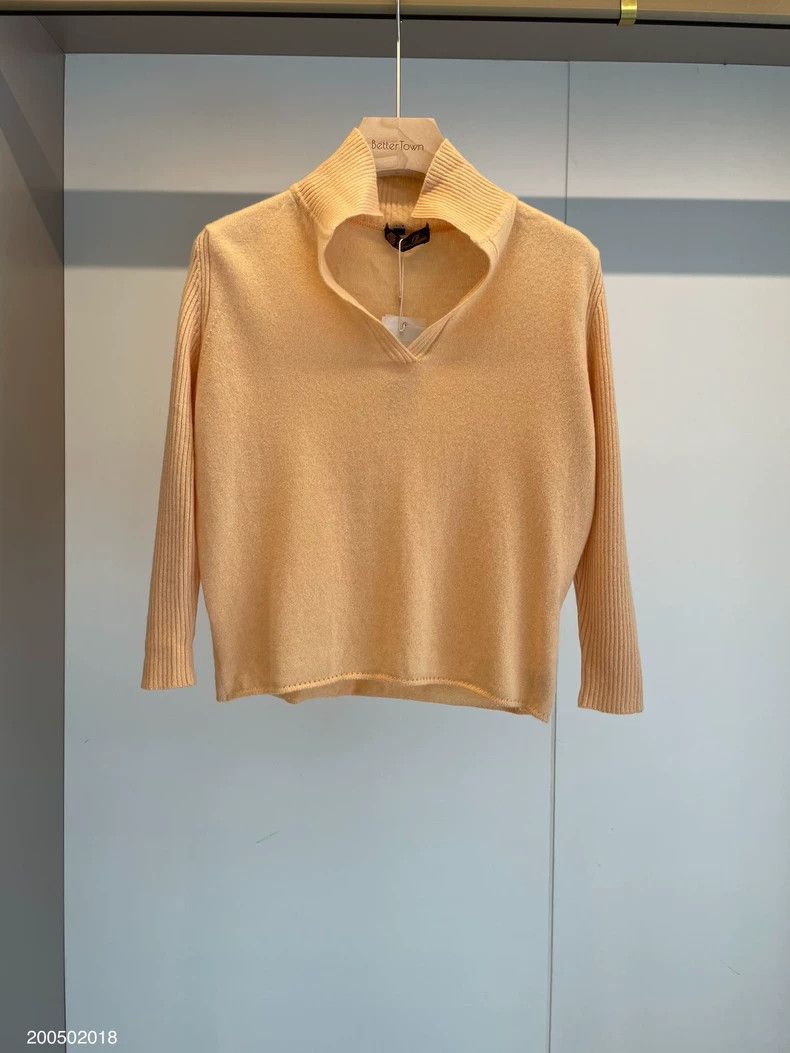 Loro Piana LORO PIANA Light orange cashmere sweater Size S / US 4 / IT 40 - 1 Thumbnail