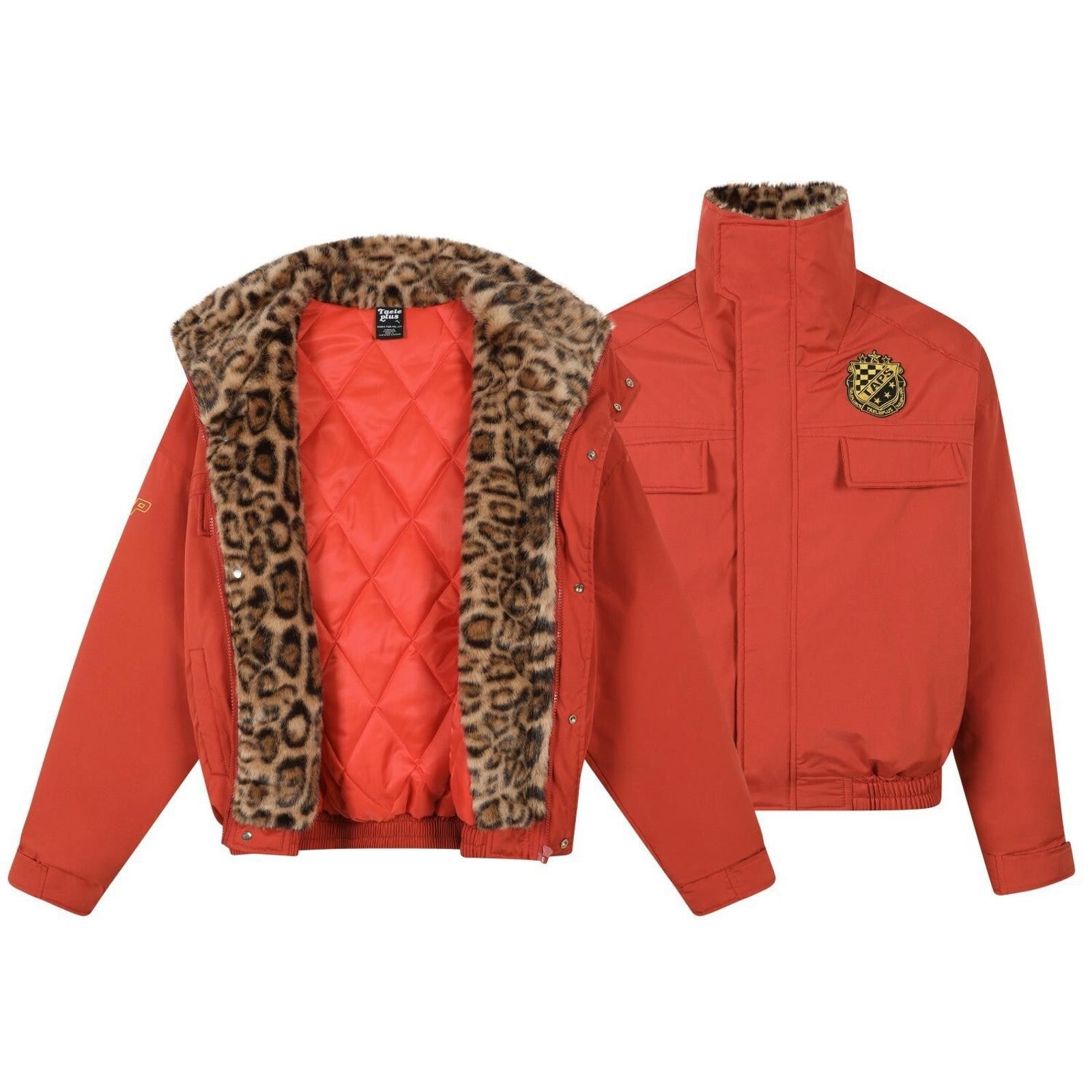 Japanese Brand Navy Blue Varsity Jacket with Leopard Faux Fur Lining Size US M / EU 48-50 / 2 - 5 Thumbnail