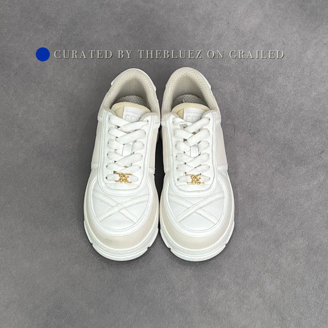 GCDS GCDS White Leather Lace-Up Casual Shoes Size US 6 / IT 36 - 1 Thumbnail