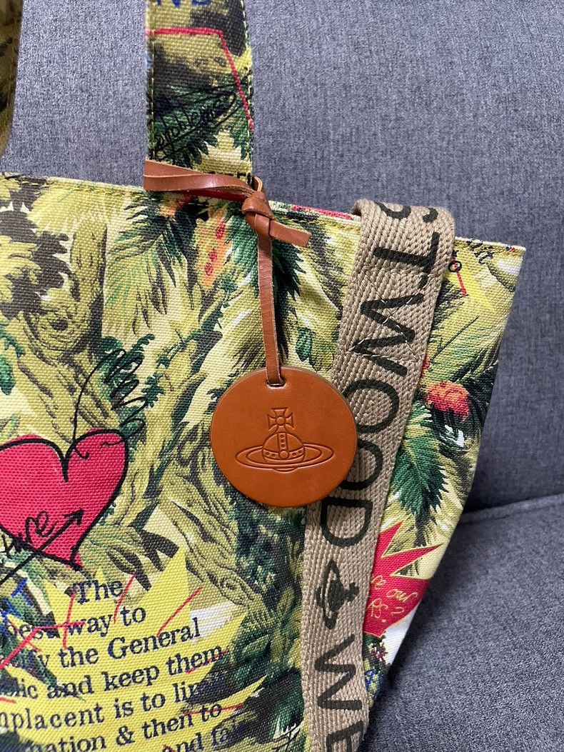 Vivienne Westwood Vivienne Westwood size os Green dual-use canvas tote bag, s Size ONE SIZE - 8 Thumbnail