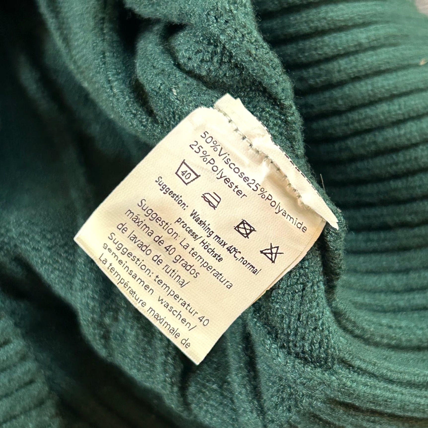 Vintage COOFANDY Cable Knit Quarter Zip Pullover Sweater Green Mens Medium Size US M / EU 48-50 / 2 - 4 Thumbnail