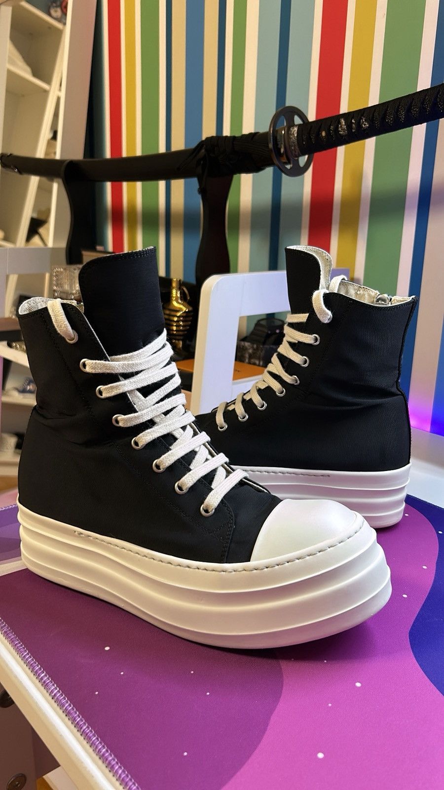Rick Owens Drkshdw Rick Owens DRKSHDW Ramones Double Bumper Size US 6 / EU 39 - 2 Thumbnail