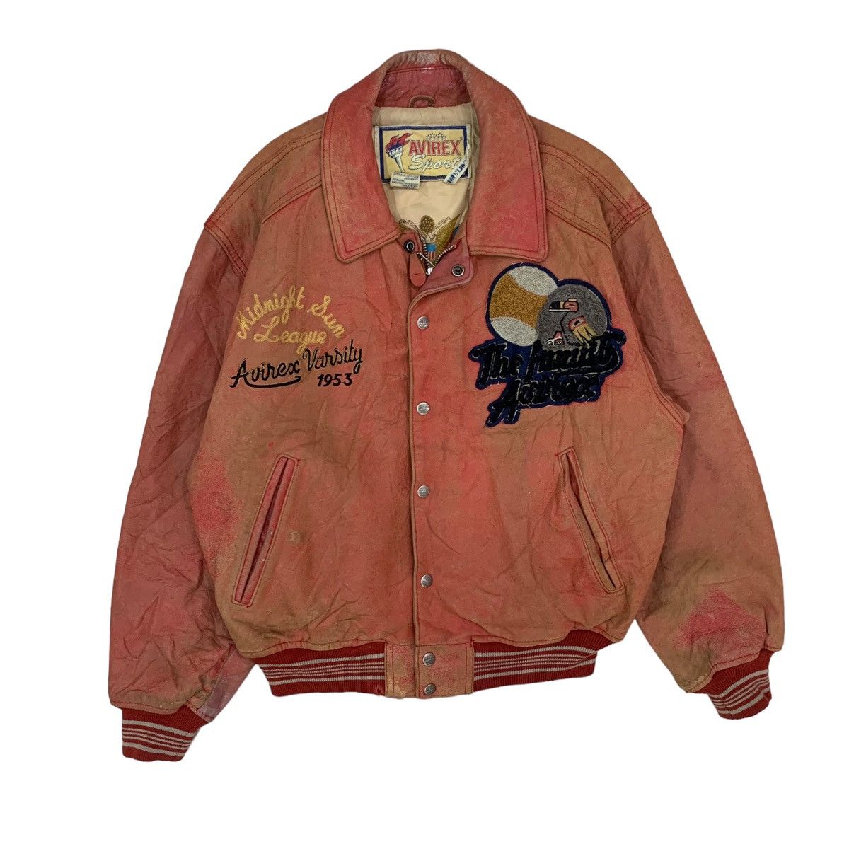 Avirex 🔥Vintage Avirex Sport Leather Varsity Jacket Size US M / EU 48-50 / 2 - 2 Thumbnail