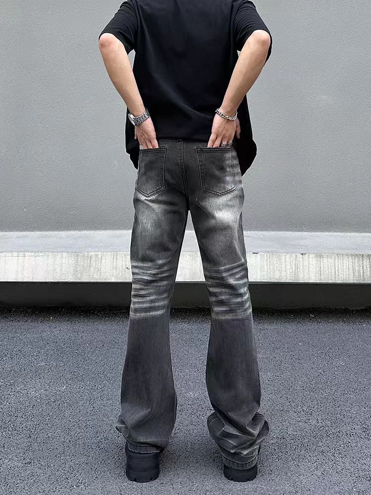 Japanese Brand × Jean Street Vintage Gradient Washed Micro Flare Black Jeans Size US 30 / EU 46 - 2 Thumbnail